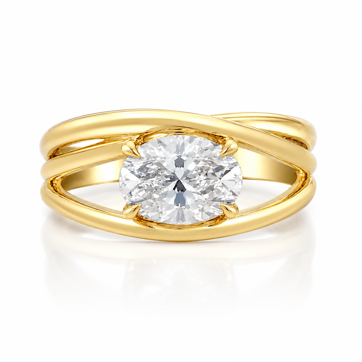 Curated Los Angeles RINGS Oval Diamond Wrap Ring
