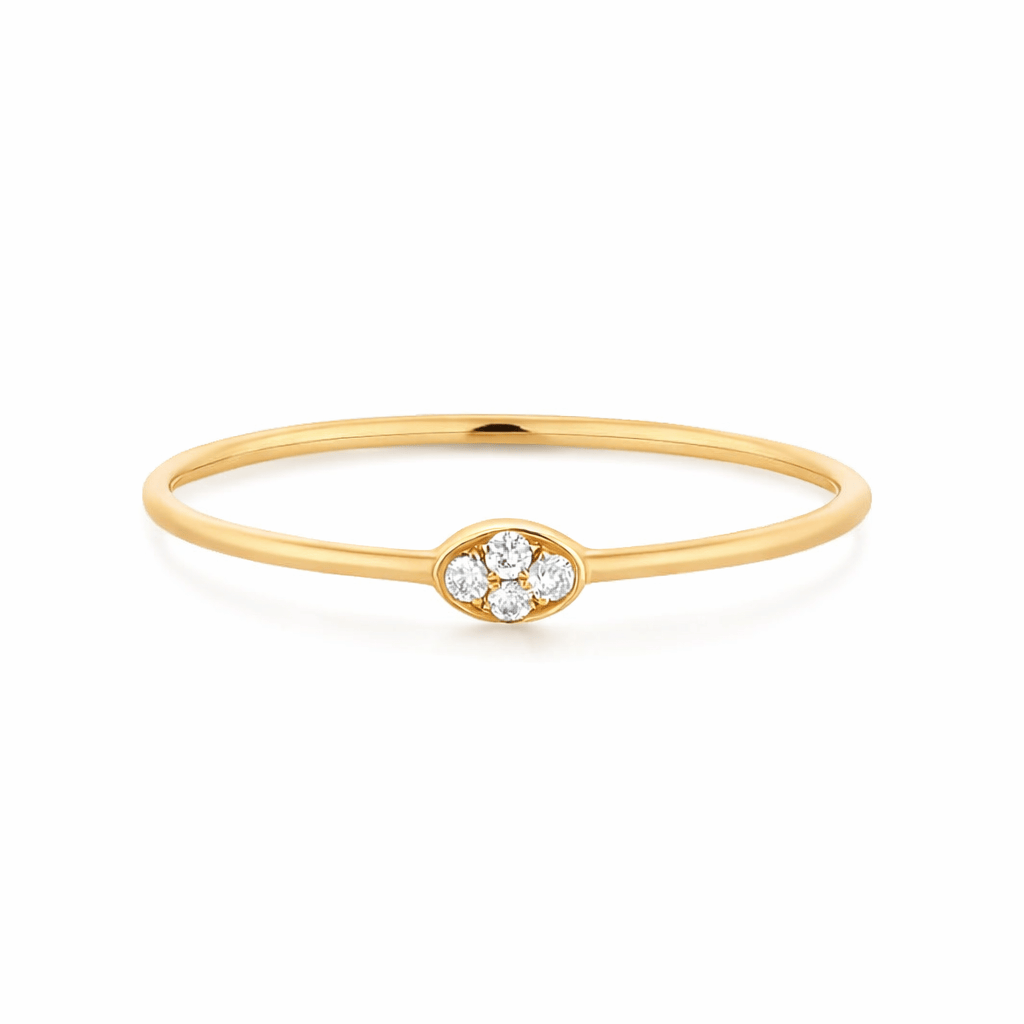 Curated Los Angeles RINGS Oval Pave Diamond Disc Ring