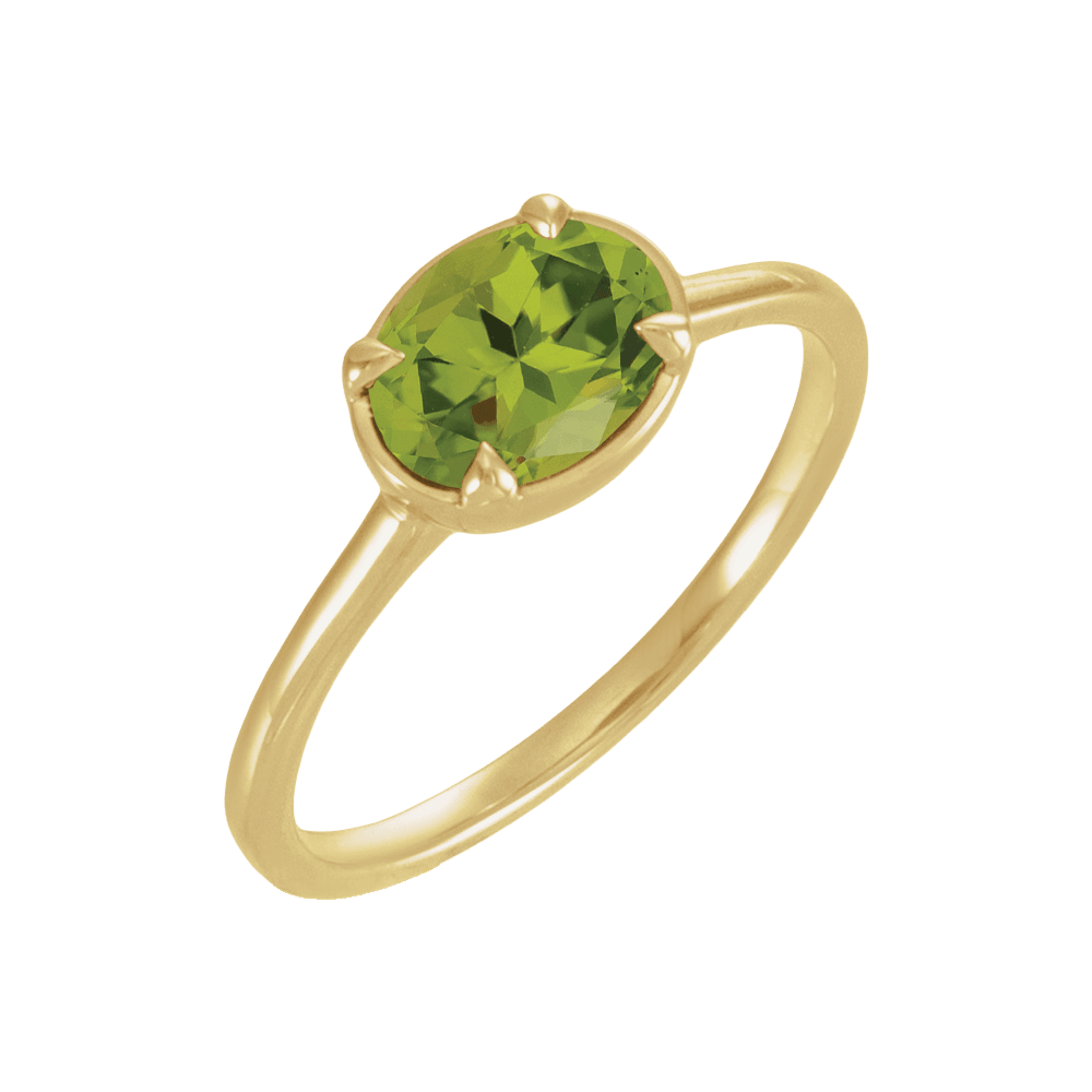 CLA RINGS Oval Peridot Solitaire Ring