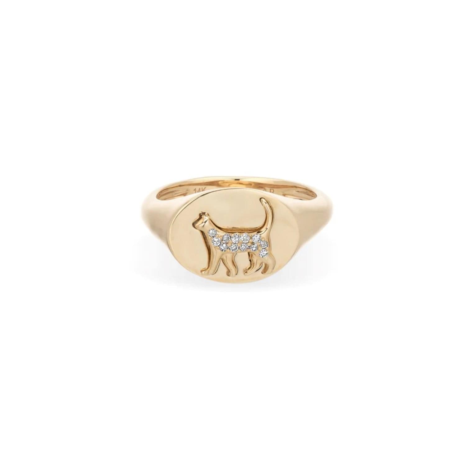 Adina Reyter RINGS 3 Pavé Diamond Cat Signet Ring