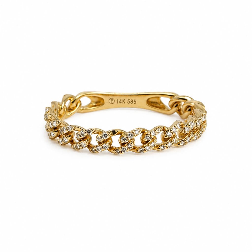 Curated Los Angeles RINGS Pavé Diamond Cuban Link Ring