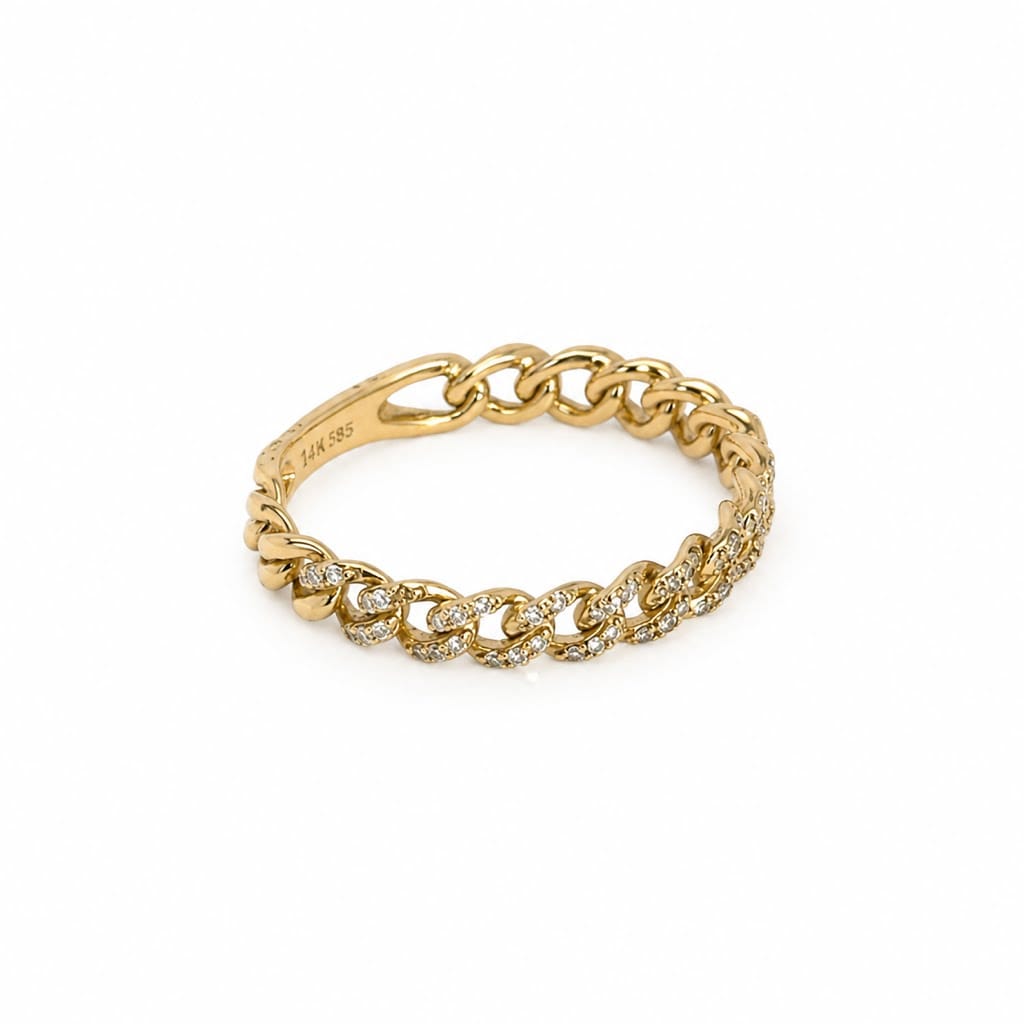Curated Los Angeles RINGS Pavé Diamond Cuban Link Ring