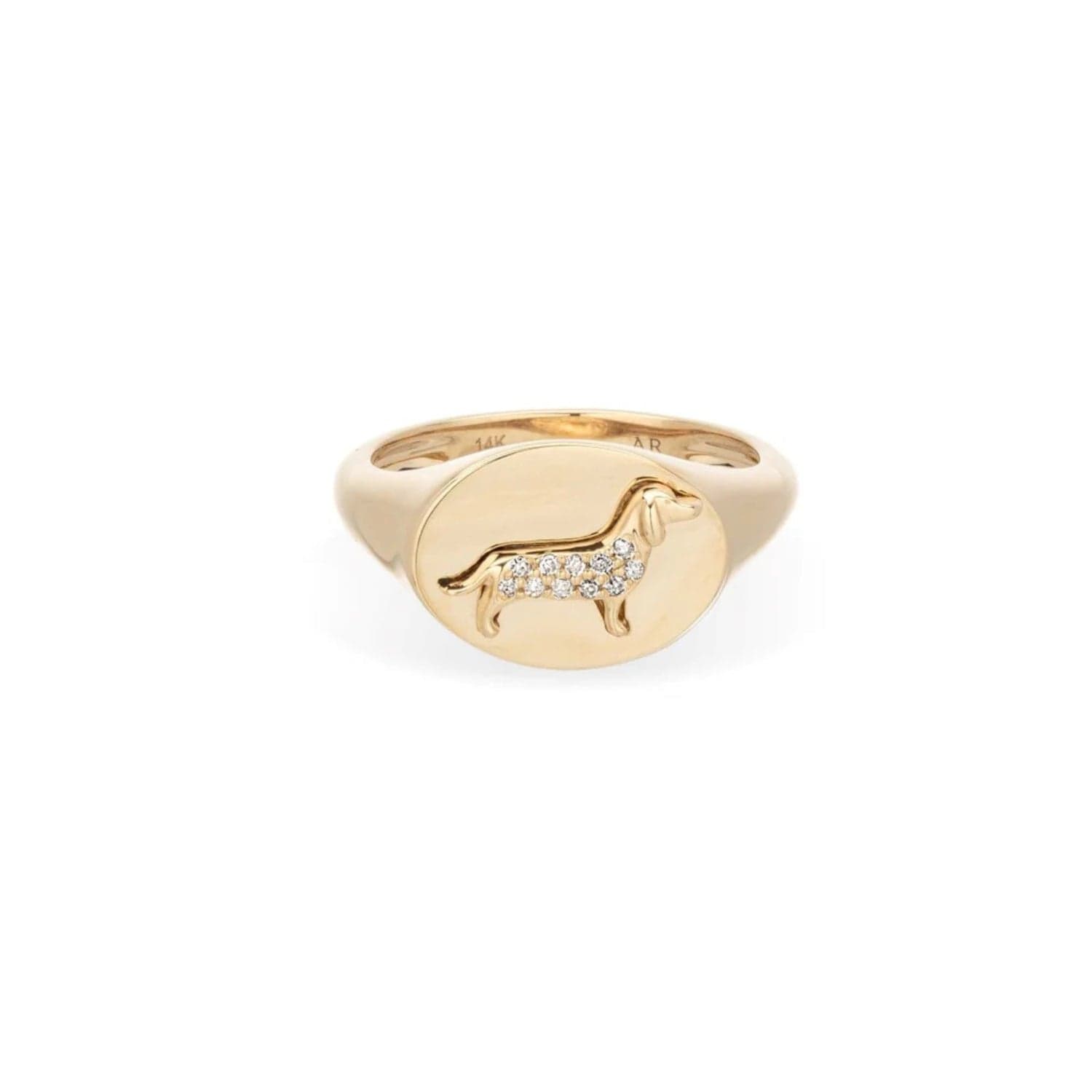Adina Reyter RINGS 3 Pavé Diamond Dachshund Signet Ring