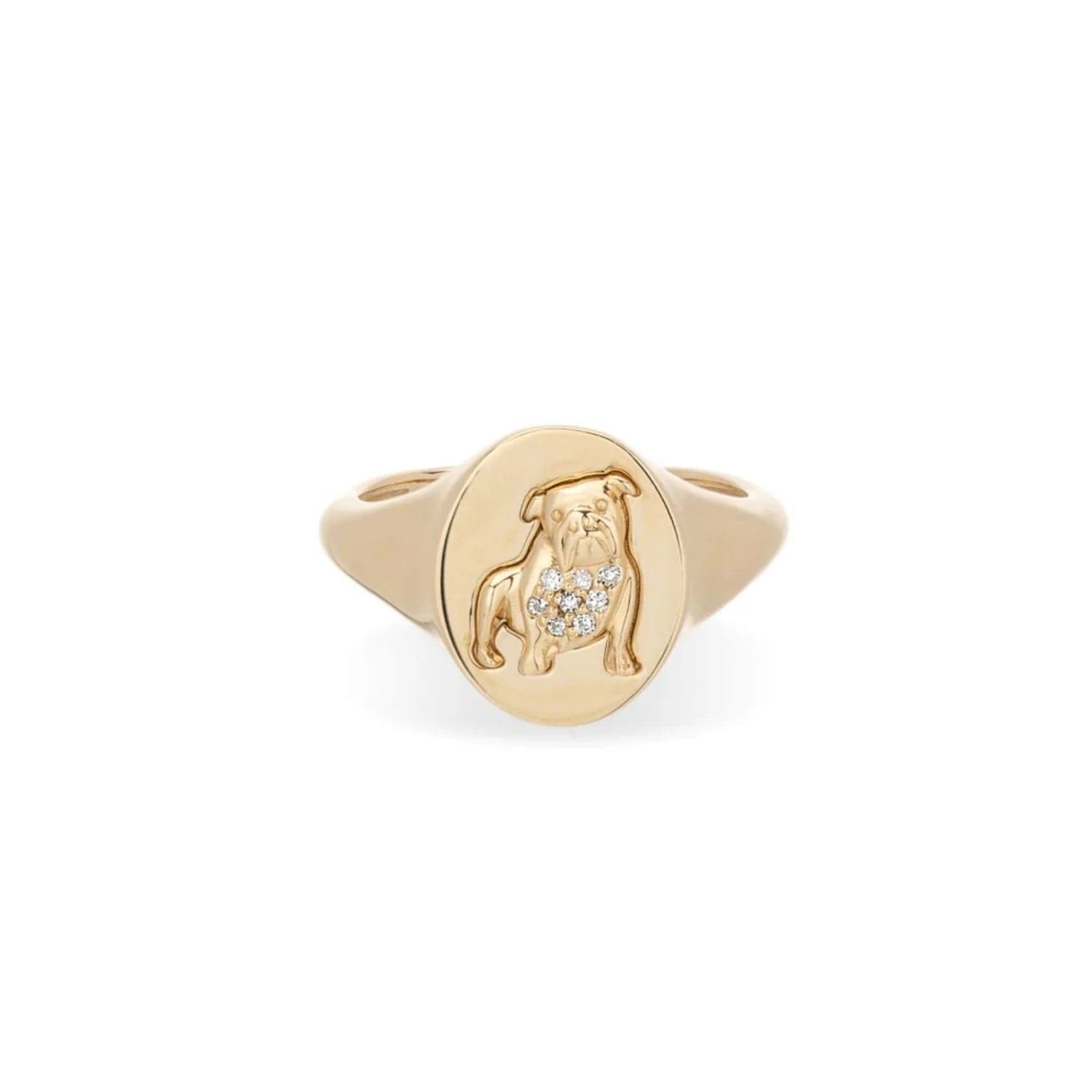 Adina Reyter RINGS 3 Pavé Diamond English Bulldog Signet Ring