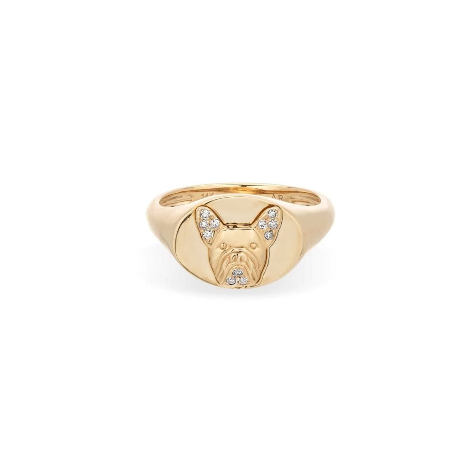 Adina Reyter RINGS 3 Pavé Diamond French Bulldog Signet Ring