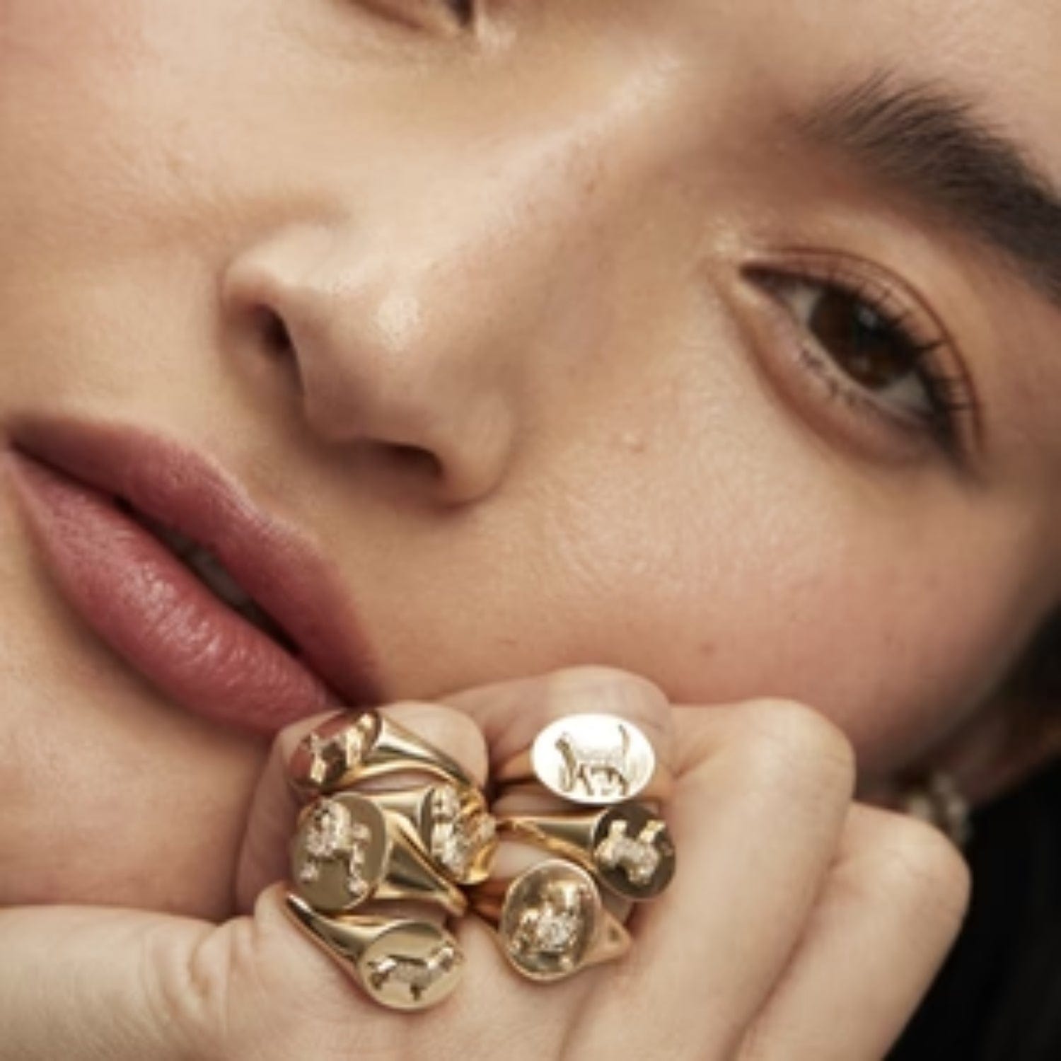 Adina Reyter RINGS Pavé Diamond Poodle Signet Ring