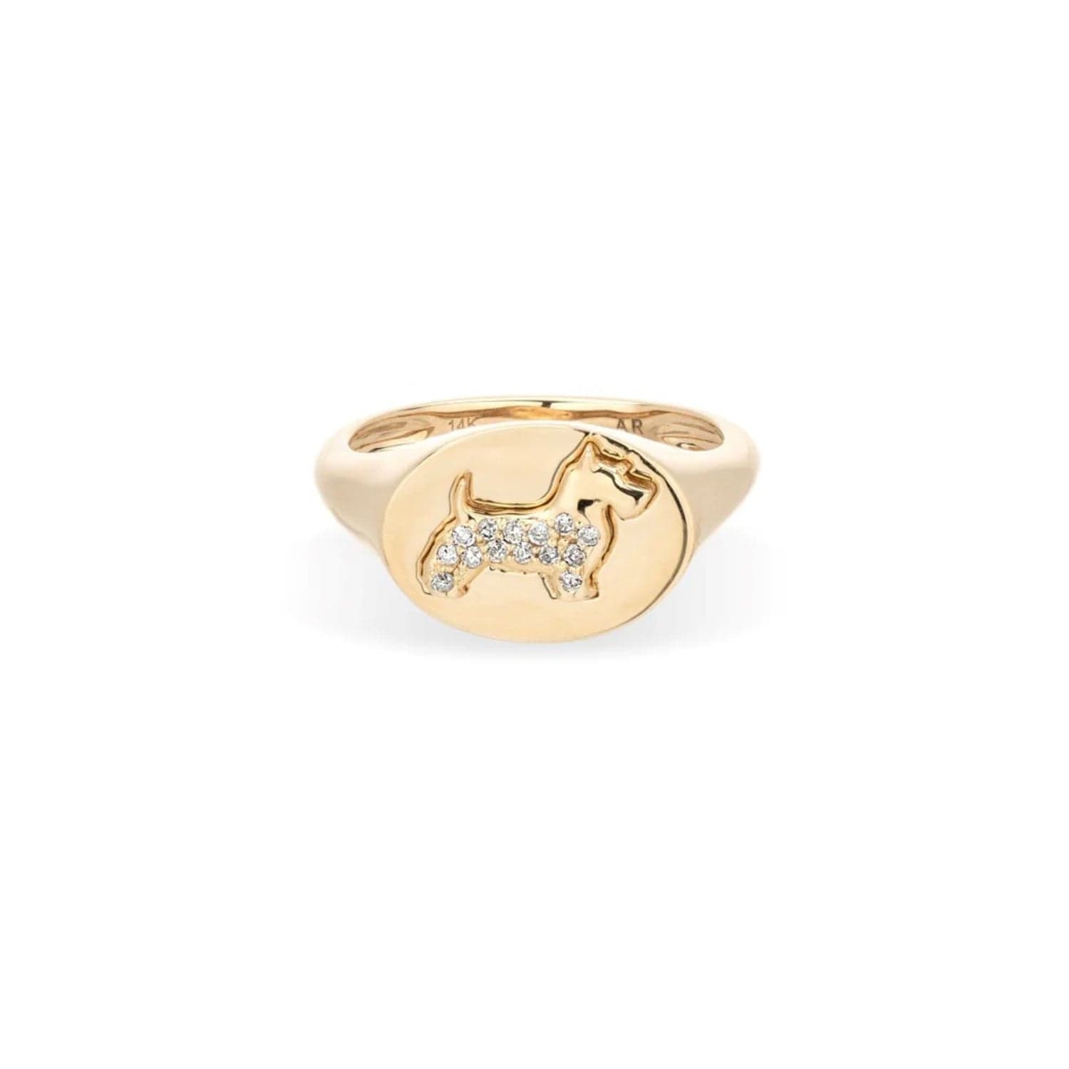 Adina Reyter RINGS 3 Pavé Diamond Scottish Terrier Signet Ring