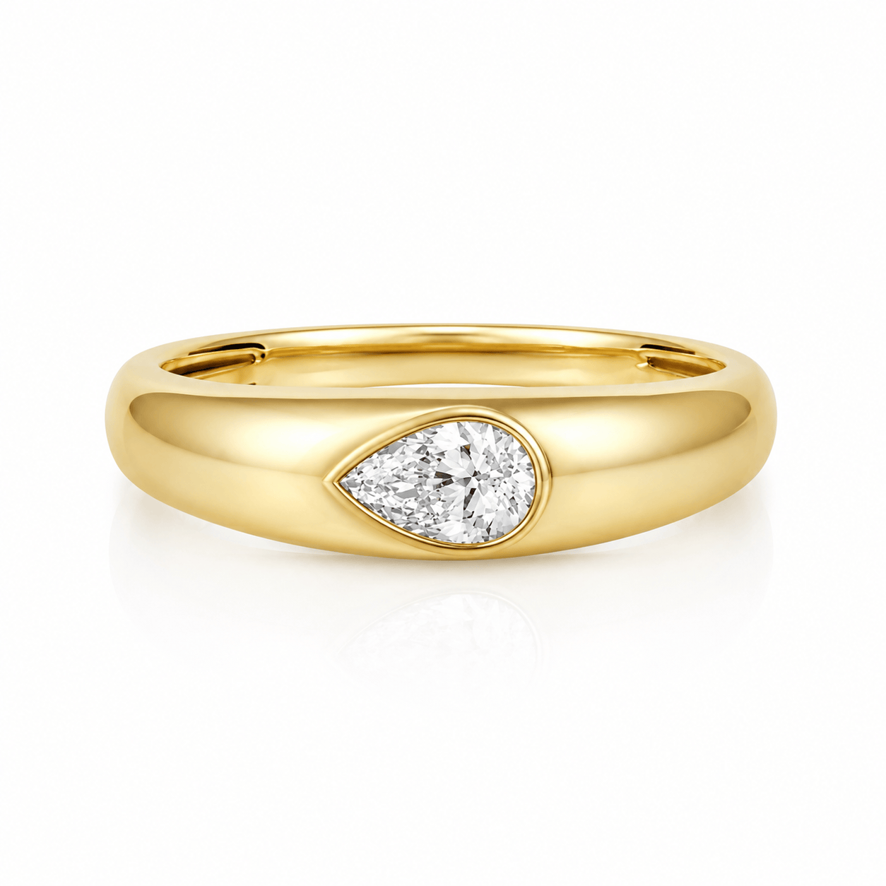 Curated Los Angeles RINGS Pear Diamond Flush Mount Dome Ring