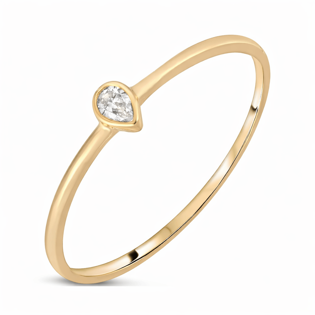 Curated Los Angeles RINGS Pear Shape Diamond Yellow Gold Ring