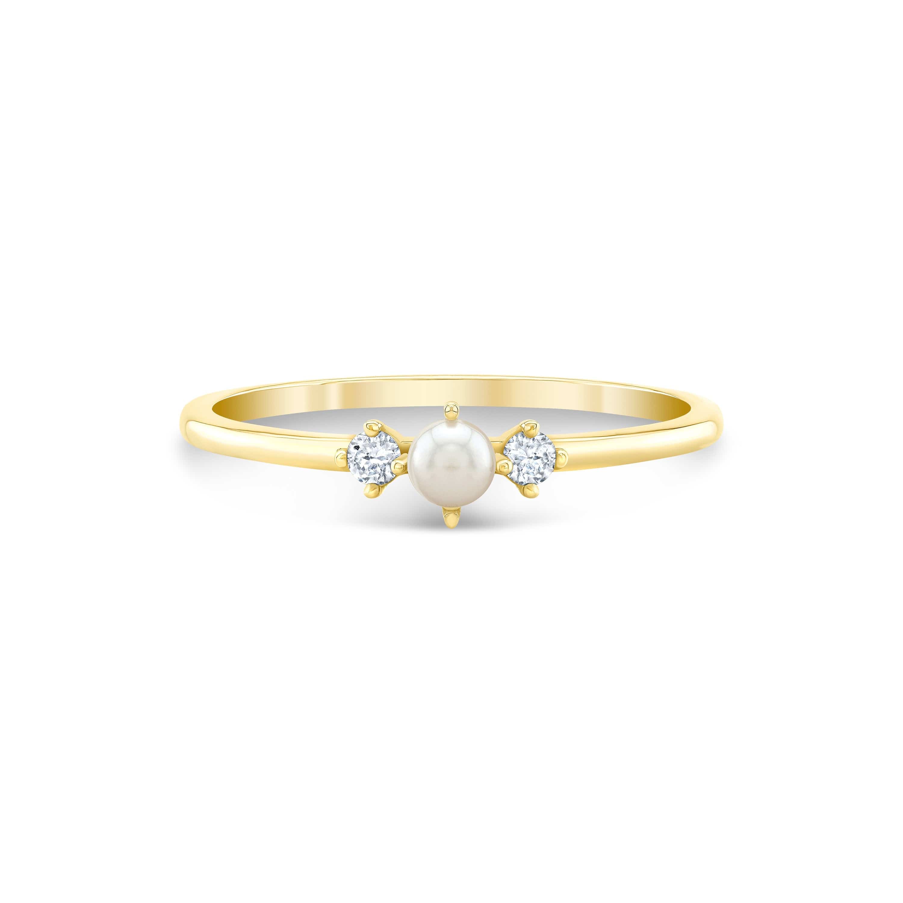 Carter Eve Jewelry RINGS 14K Yellow Gold / 4 Pearl Moondew Ring