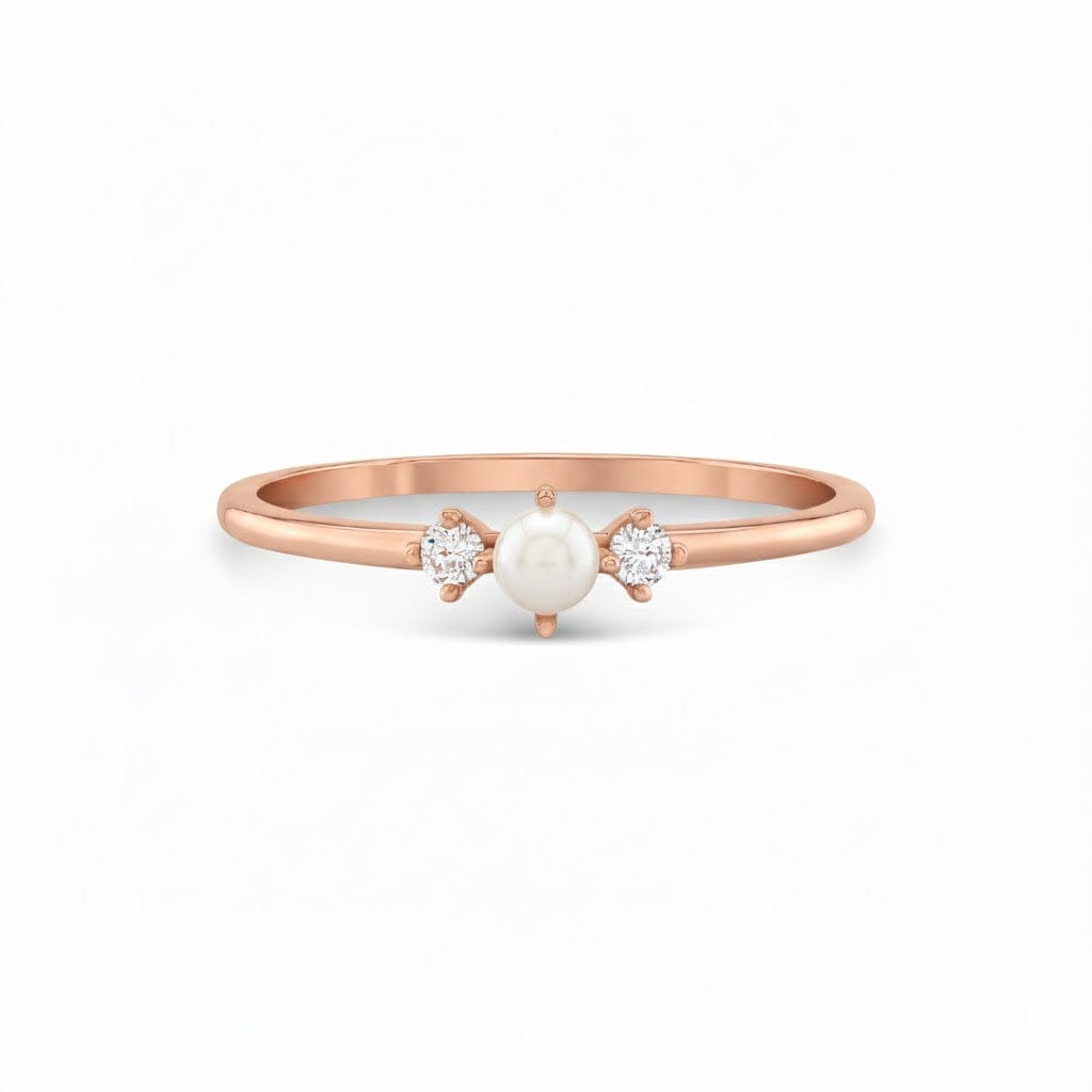Carter Eve Jewelry RINGS 14K Rose Gold / 4 Pearl Moondew Ring