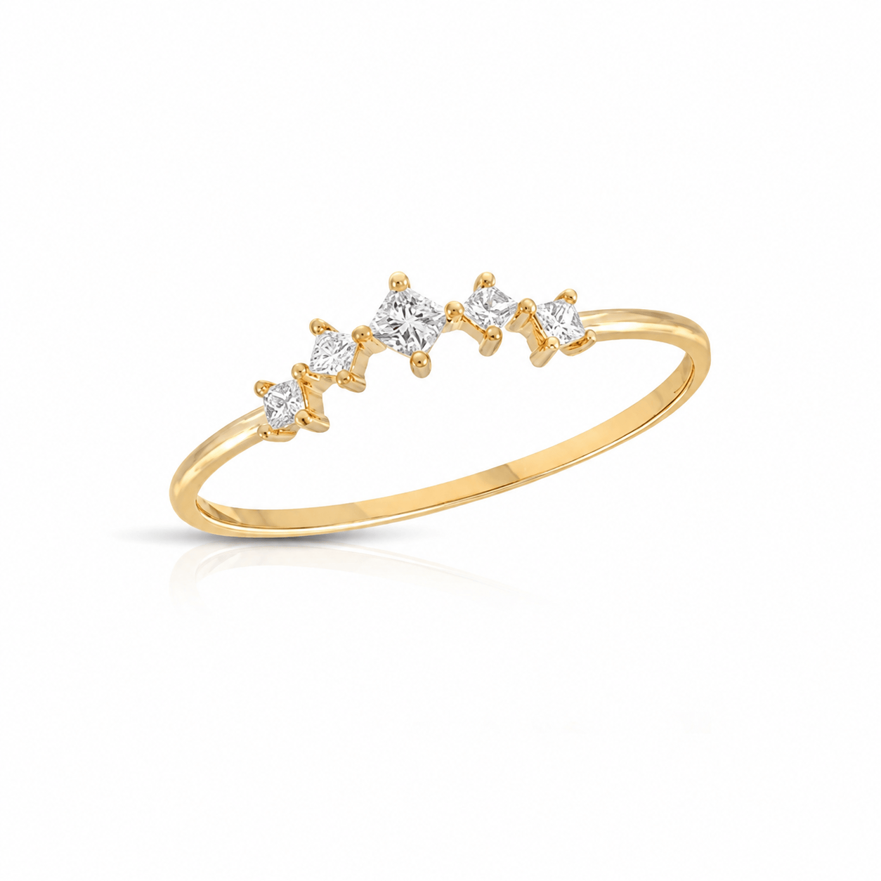 Curated Los Angeles RINGS Princess Cut Curve Stacking Band