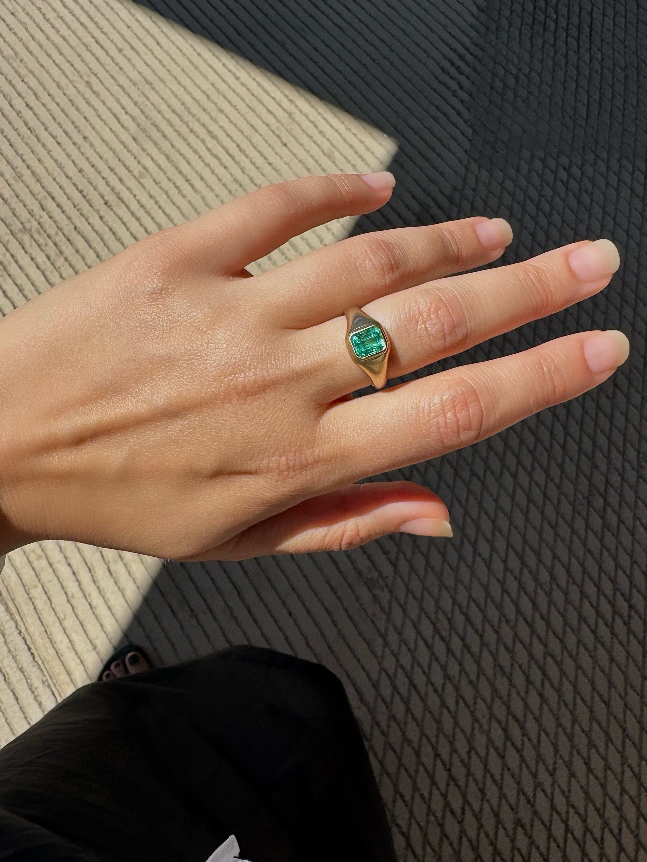 FADE TO BLACK STUDIO RINGS Relic Emerald Ring