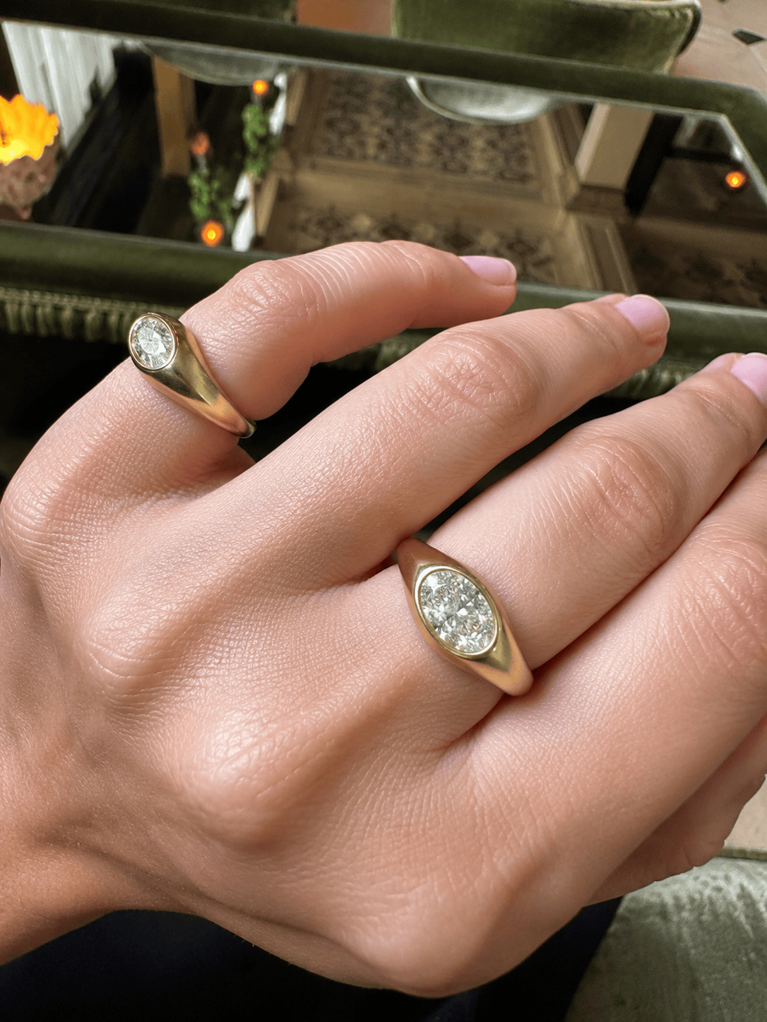 FADE TO BLACK STUDIO RINGS Relic Oval Diamond Ring