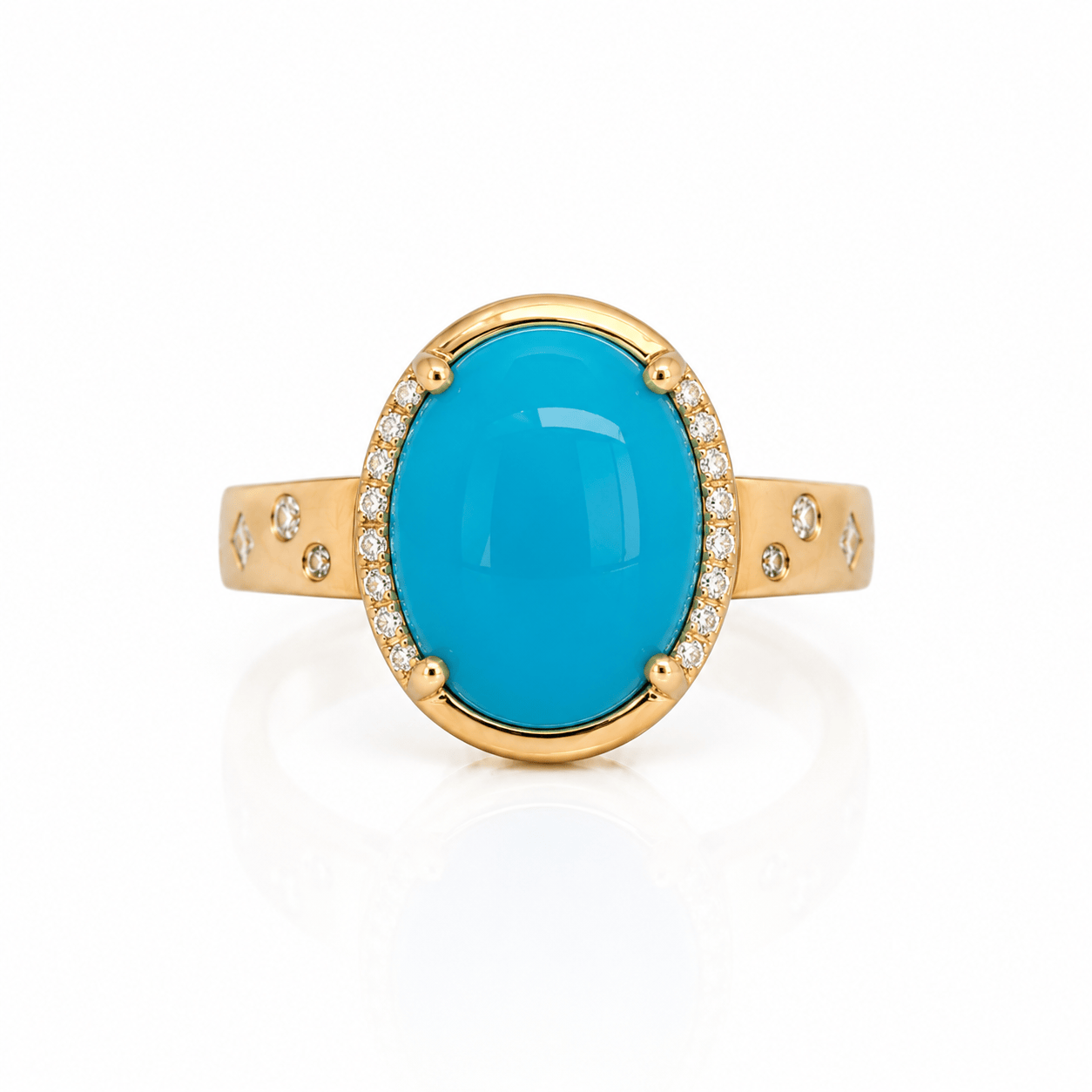 CLA RINGS Sleeping Beauty Turquoise Ring with Diamond Accents