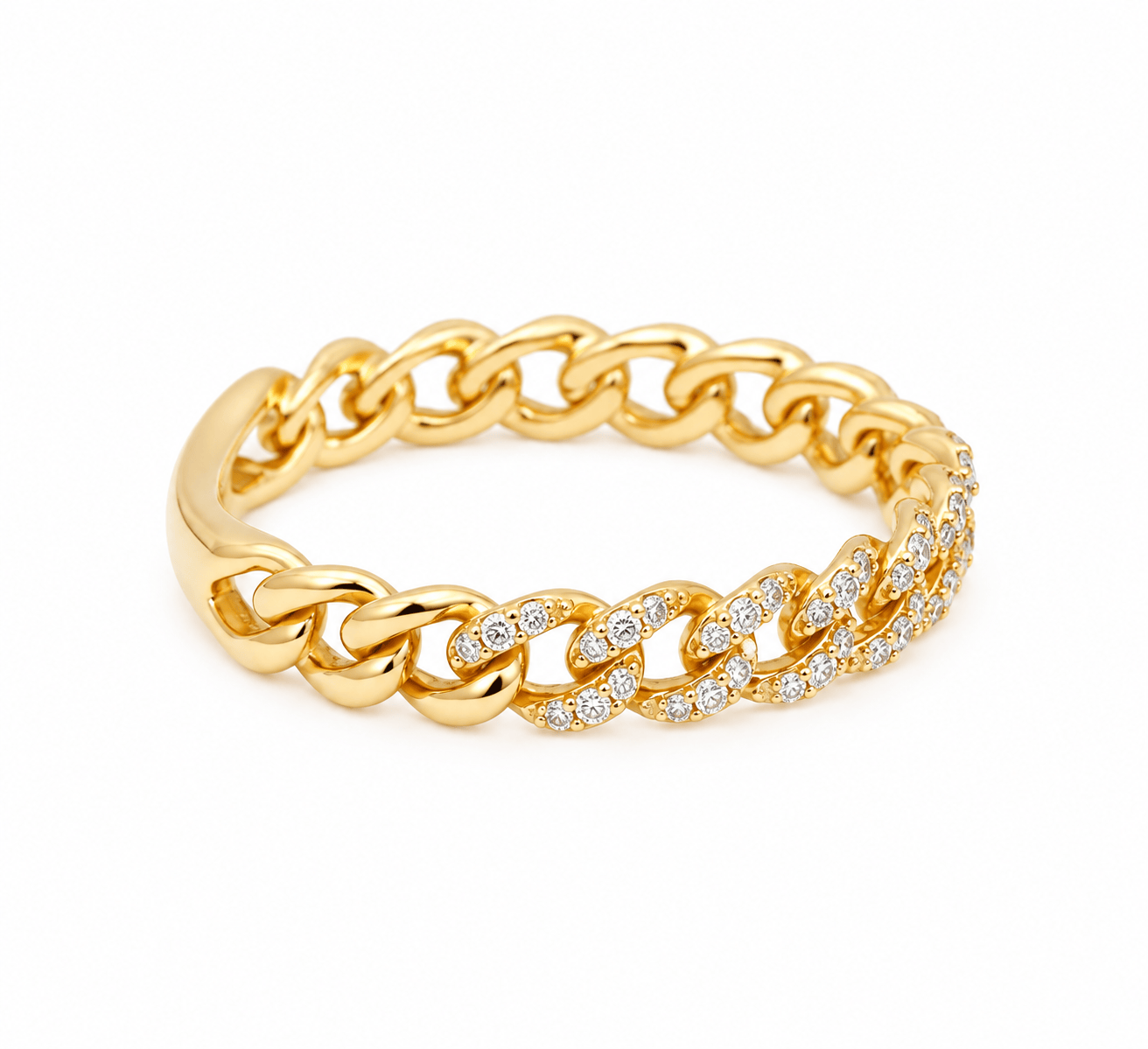 Amazing Grace RINGS Small Pave Diamond Cuban Link Ring