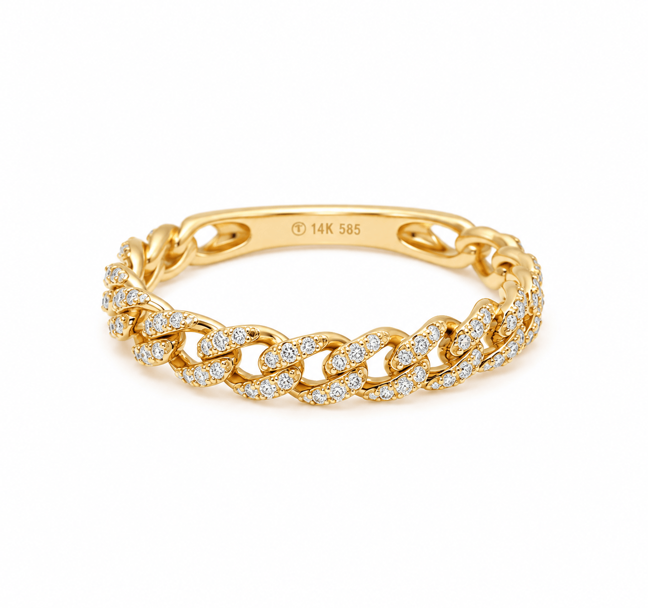 Amazing Grace RINGS Small Pave Diamond Cuban Link Ring