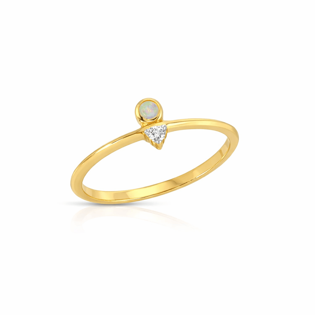 Curated Los Angeles RINGS Stacked Opal Diamond Ring