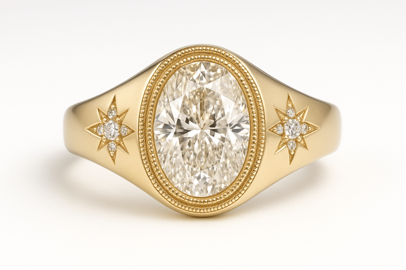 Curated Los Angeles RINGS Starburst Oval Lab Diamond Ring