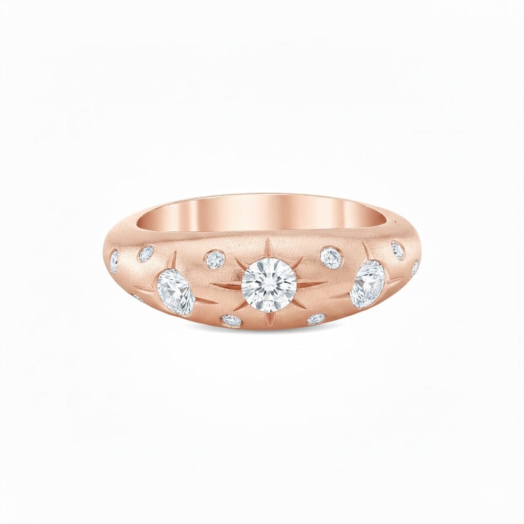 Carter Eve Jewelry RINGS 4 / 14K Rose Gold Stardust Ring with Diamonds