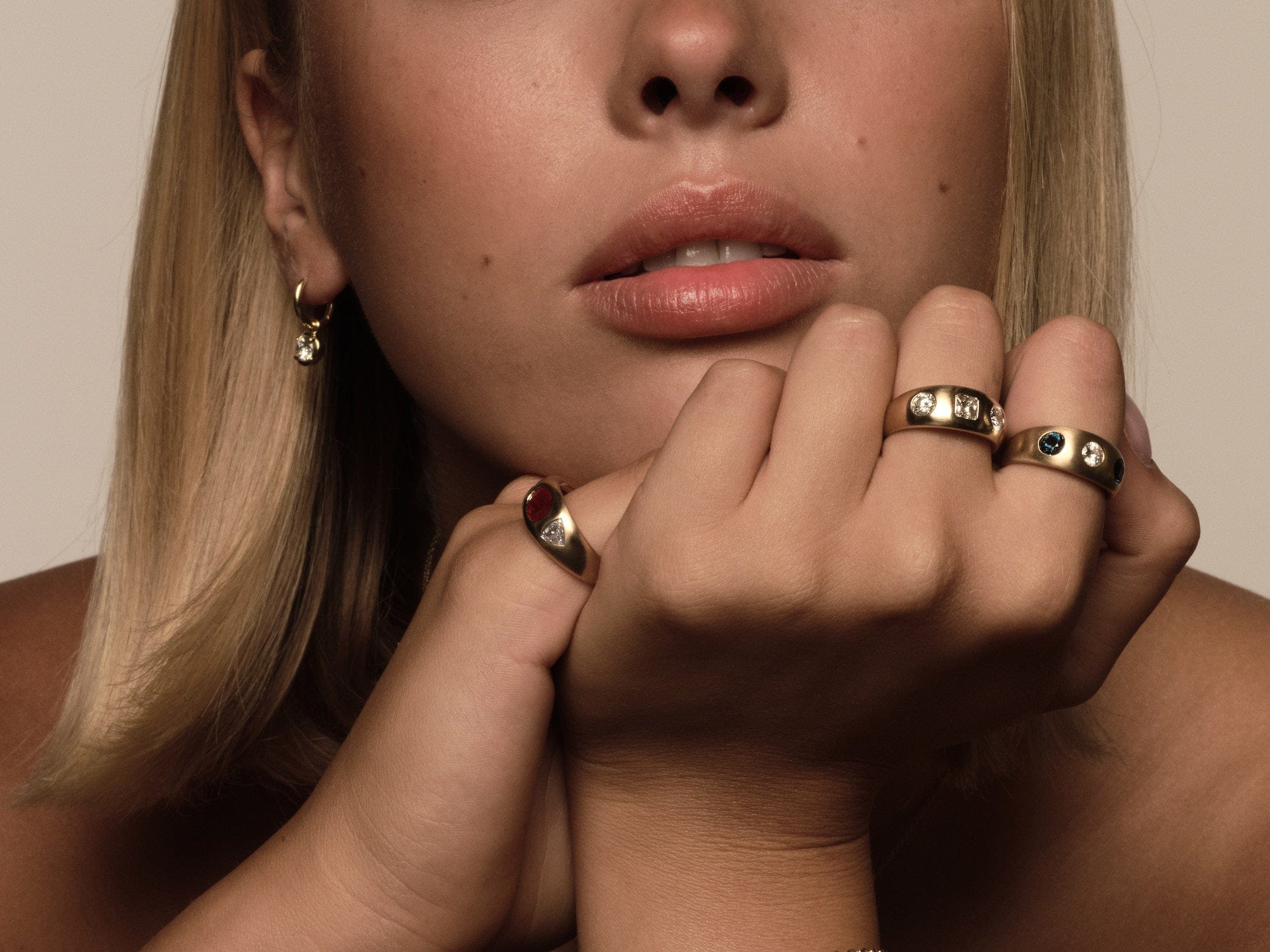 FADE TO BLACK STUDIO RINGS Talisman Ring with Asscher cut Diamond