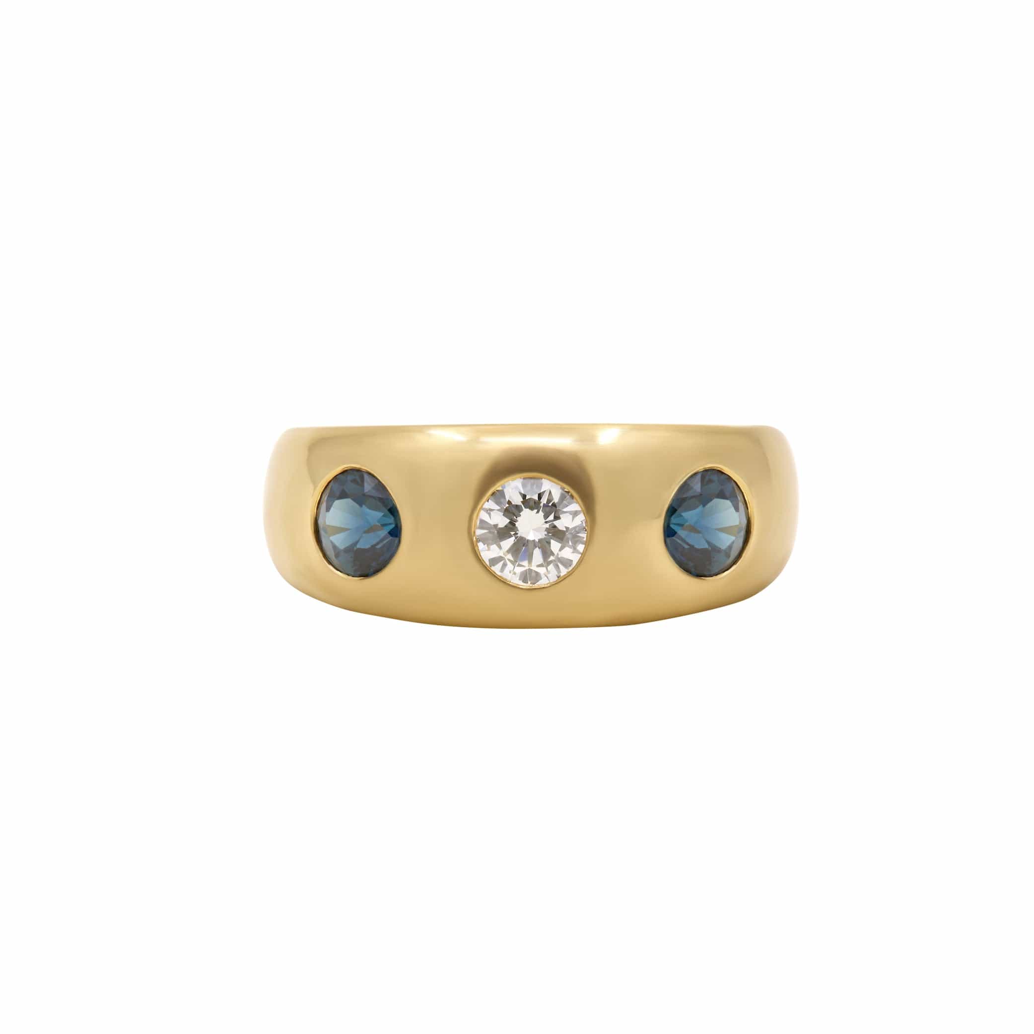 FADE TO BLACK STUDIO RINGS Talisman Ring with Diamond and Sapphires