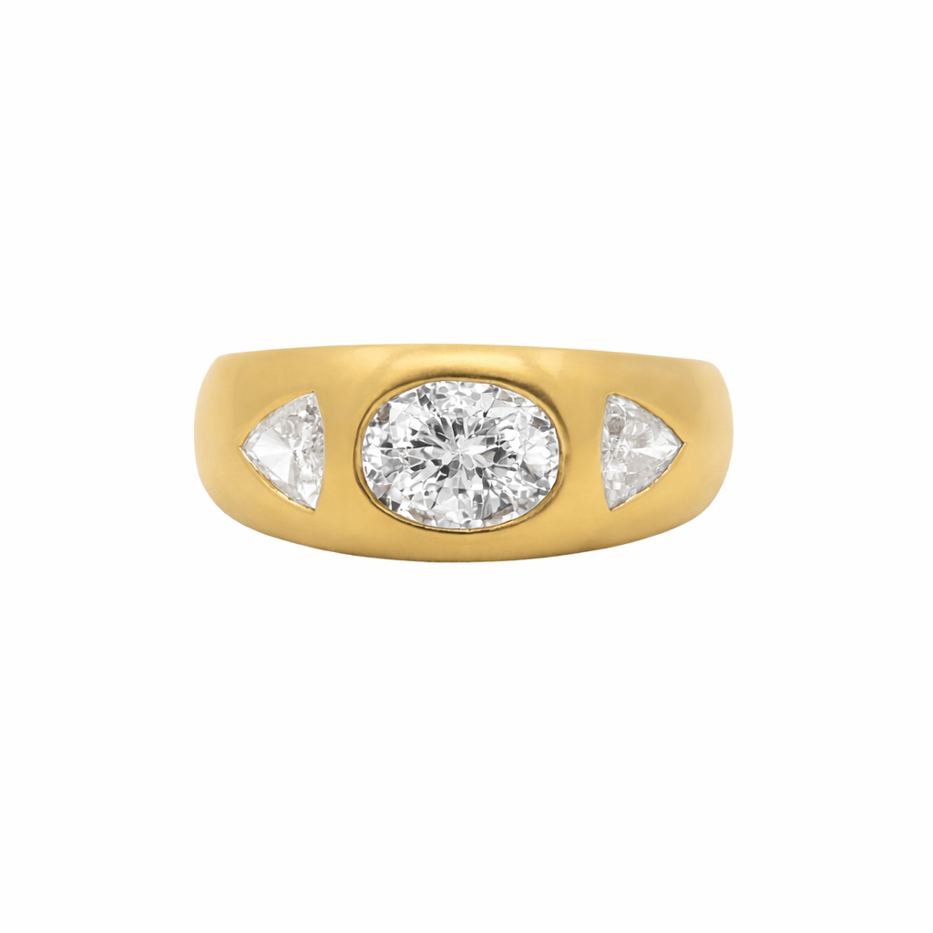 FADE TO BLACK STUDIO RINGS Talisman Ring with Oval Diamond