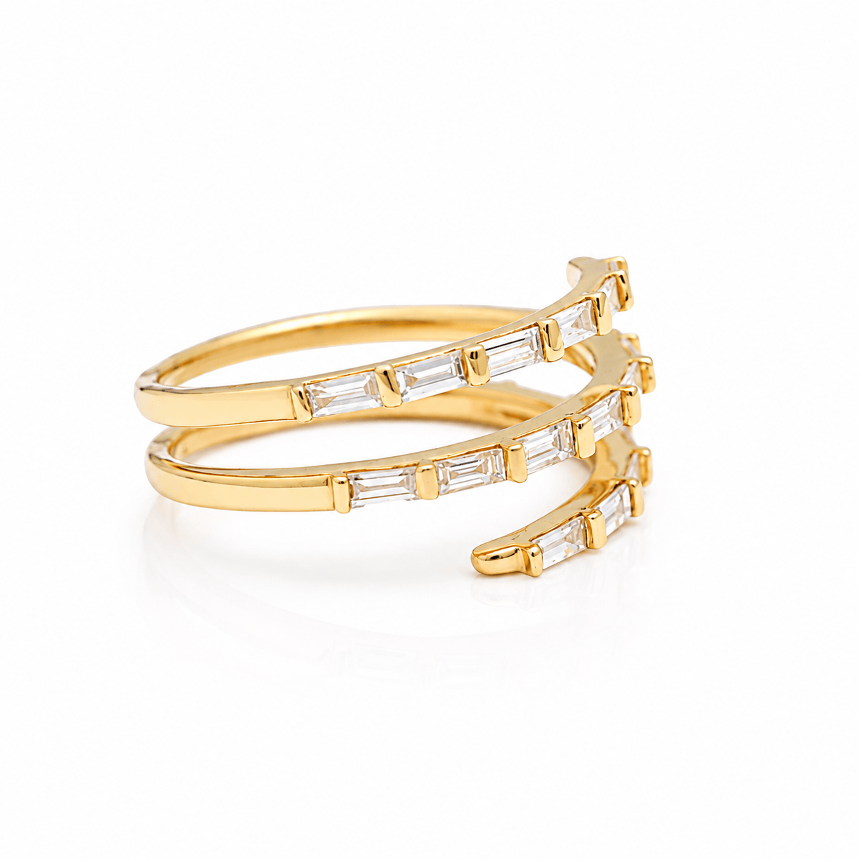 Amazing Grace RINGS Triple Wrap Baguette Diamond Coil Ring