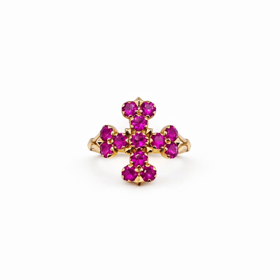 Reign RINGS Vajra Dark Pink Sapphire Prayer Ring