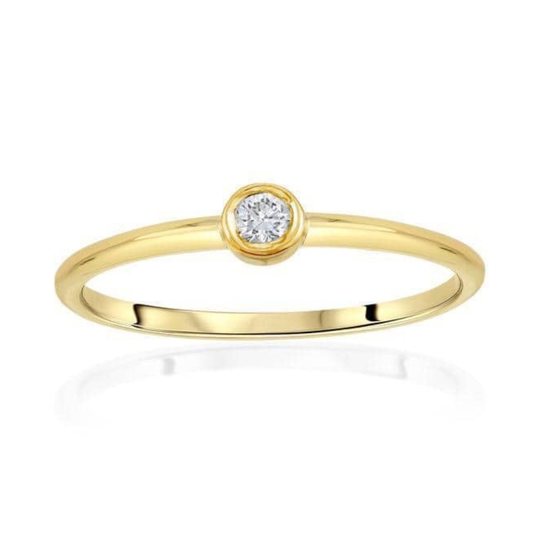 Round Diamond Bezel Ring
