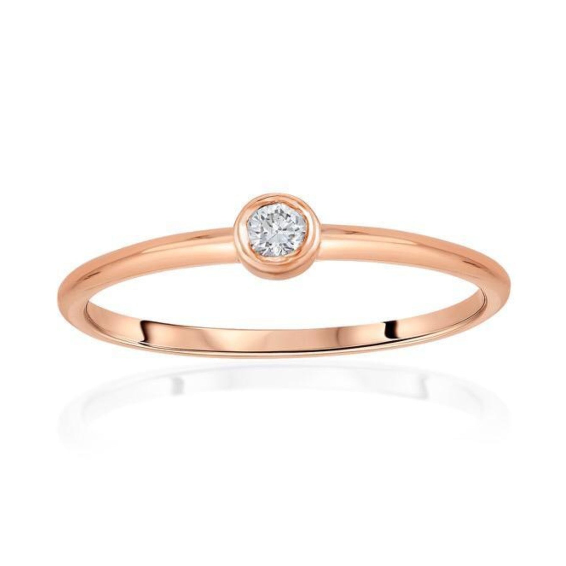 Round Diamond Bezel Ring