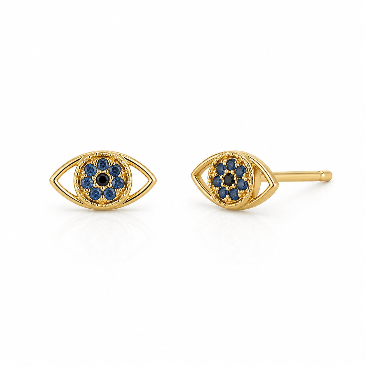 Curated Los Angeles Sapphire and Black Diamond Eye Studs