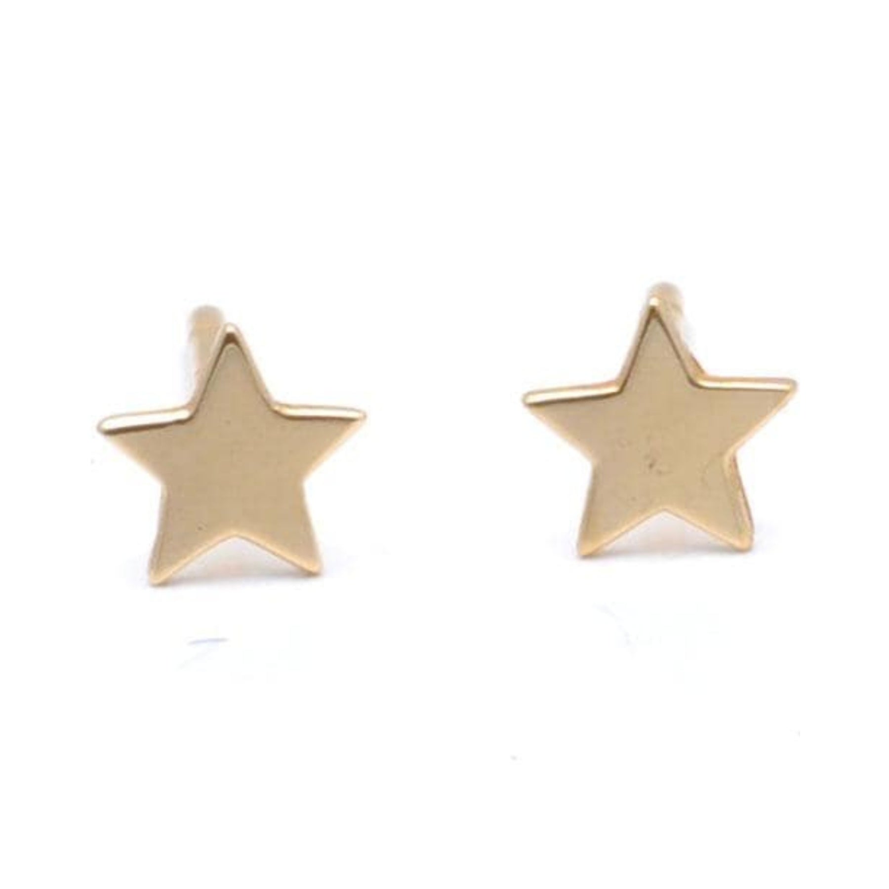 Small Star Yellow Gold Studs