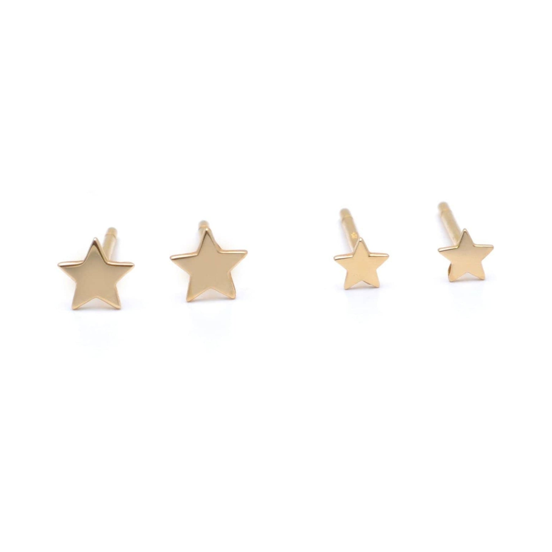 Small Star Yellow Gold Studs