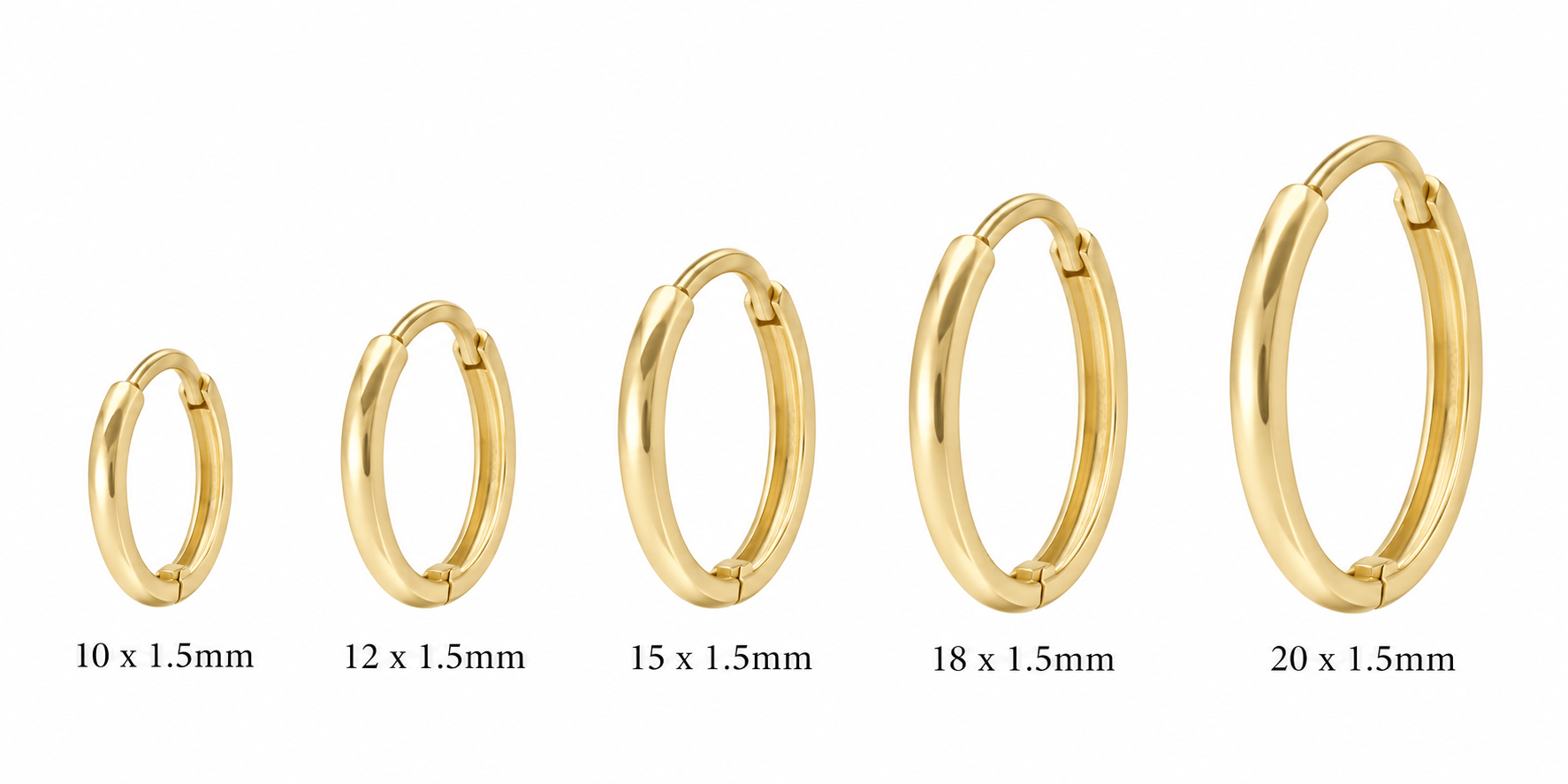 Curated Los Angeles Solid Gold Huggies - 1.5mm