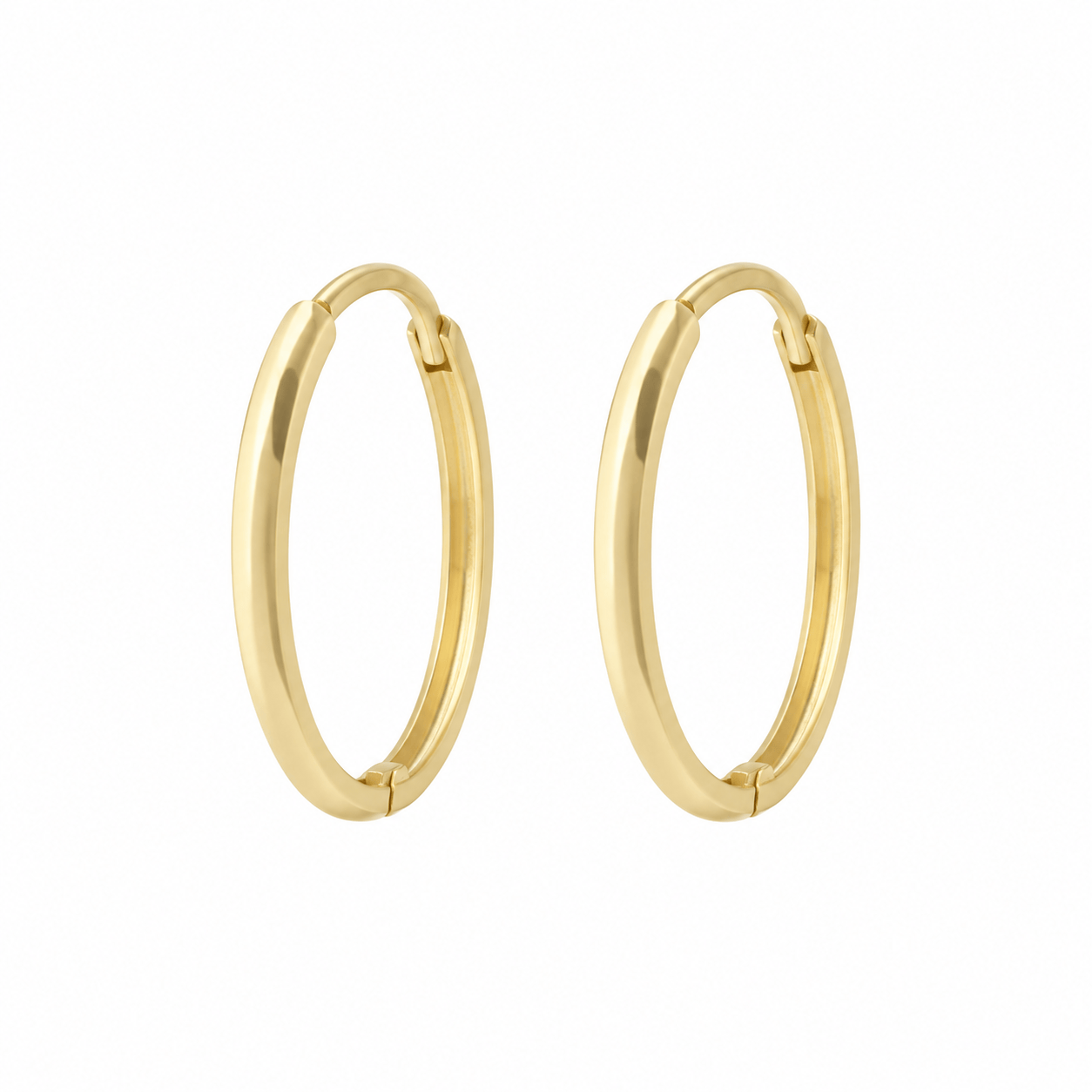 Curated Los Angeles 18mm / Single Solid Gold Huggies - 1.5mm