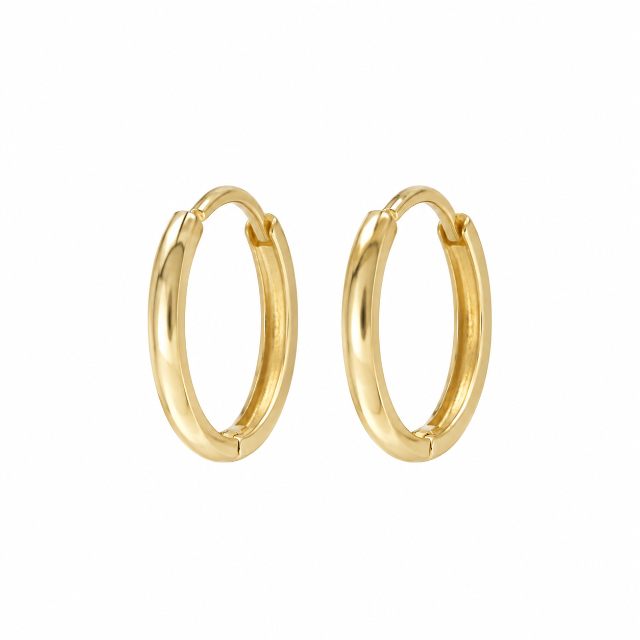 Curated Los Angeles 15mm / Single Solid Gold Huggies - 1.5mm