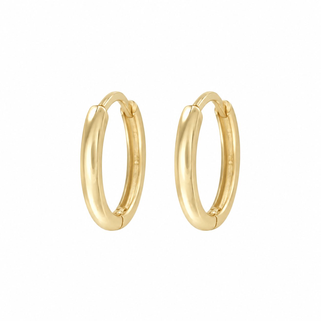 Curated Los Angeles 12mm / Single Solid Gold Huggies - 1.5mm