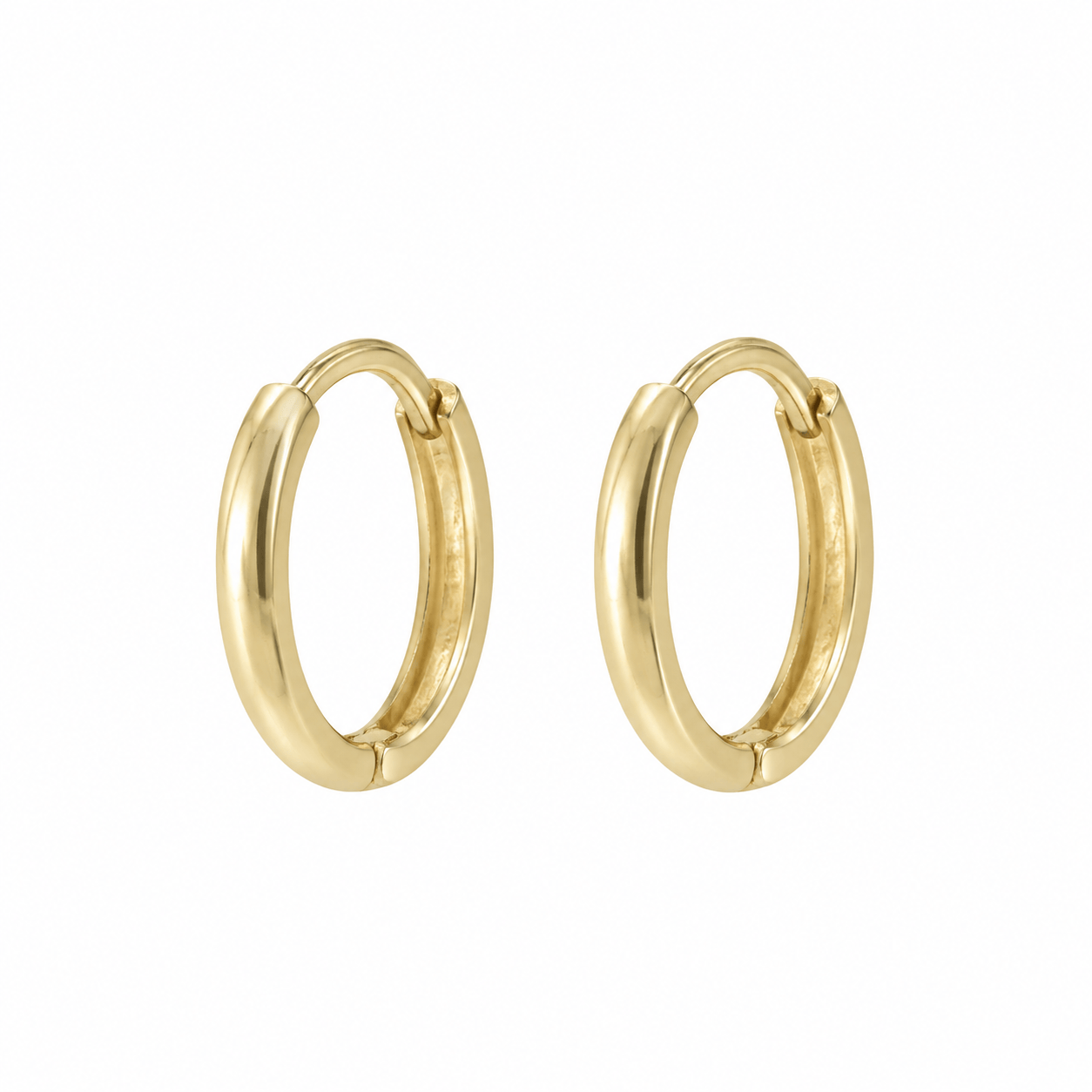 Curated Los Angeles 10mm / Single Solid Gold Huggies - 1.5mm