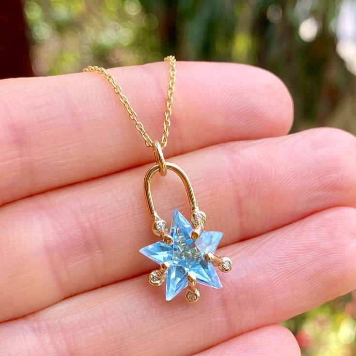 Starry Night Blue Topaz Charm