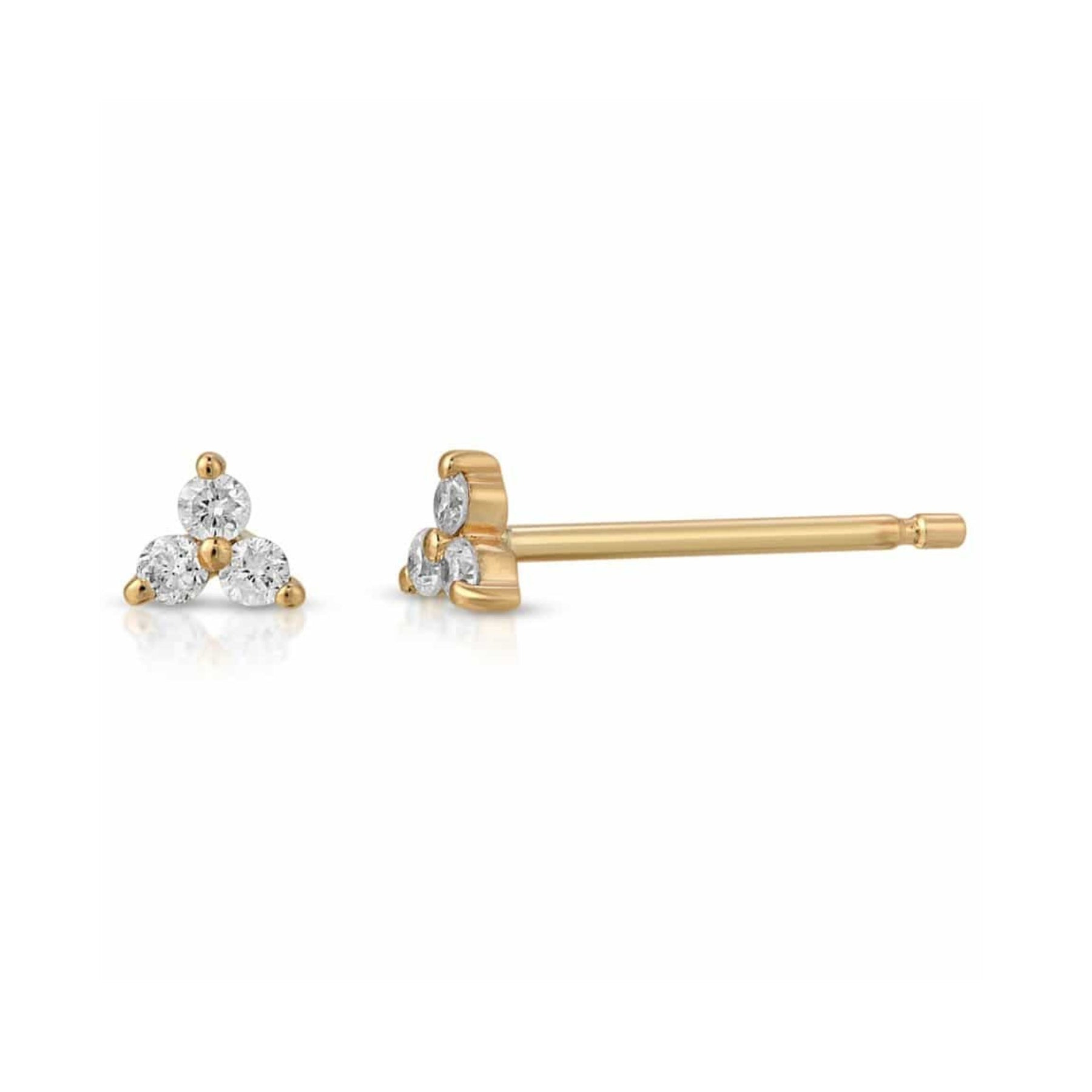 Three Diamond Cluster Studs