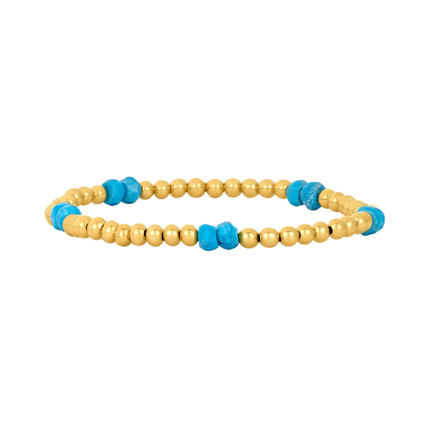 3mm Turquoise Gemstone Pattern Beaded Bracelet