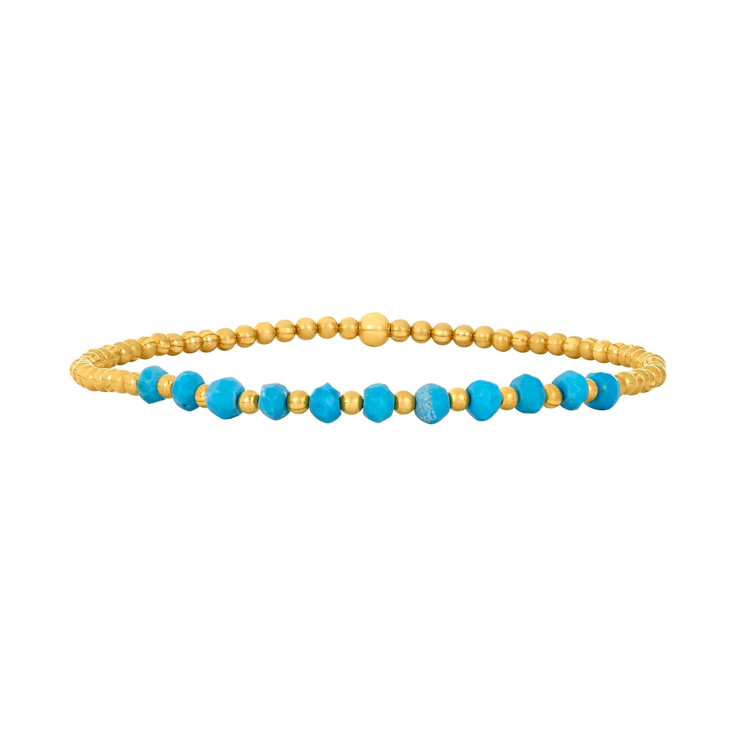 Turquoise 2mm Classic Pattern Bead Bracelet