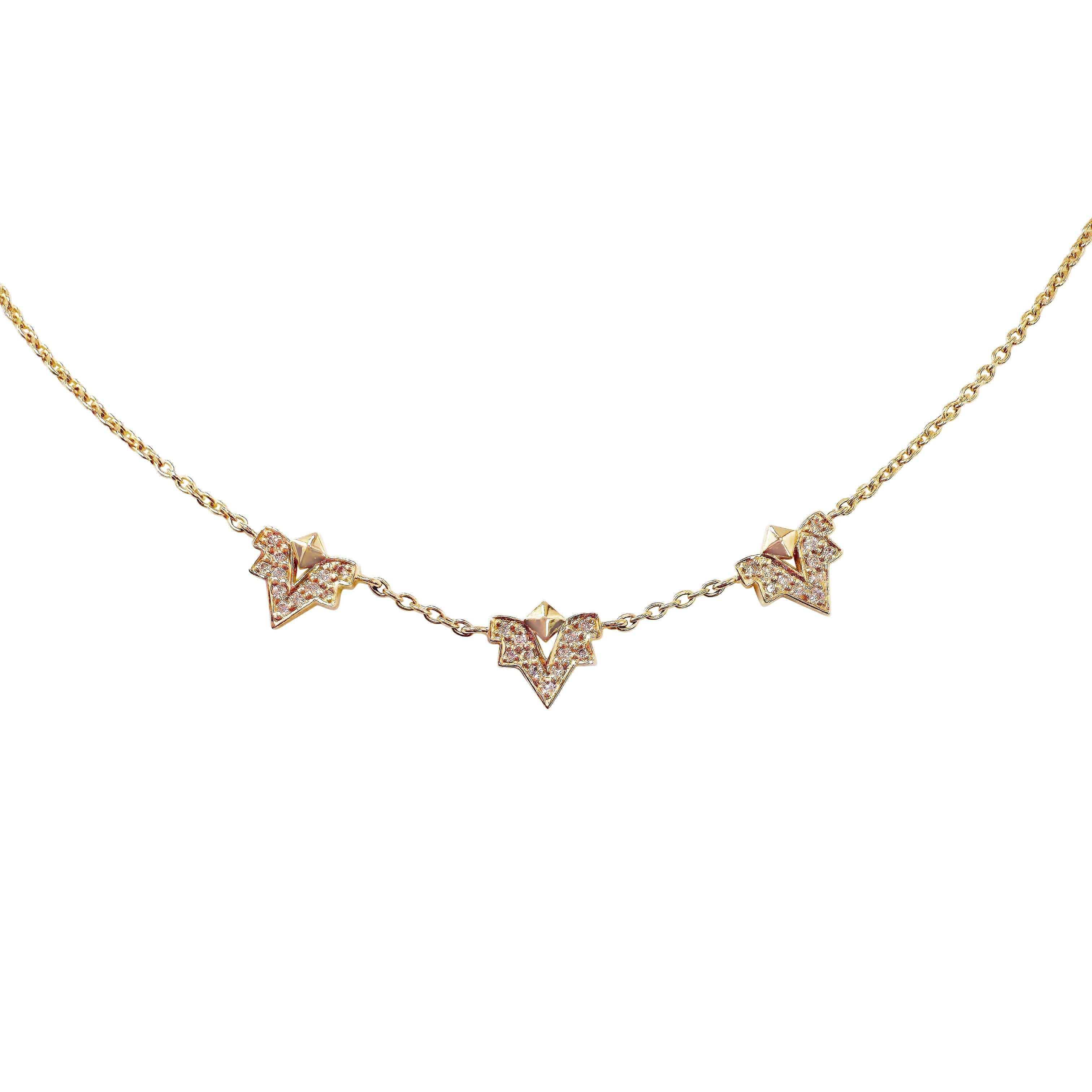Reign Los Angeles Virasat Three Crown Station Necklace