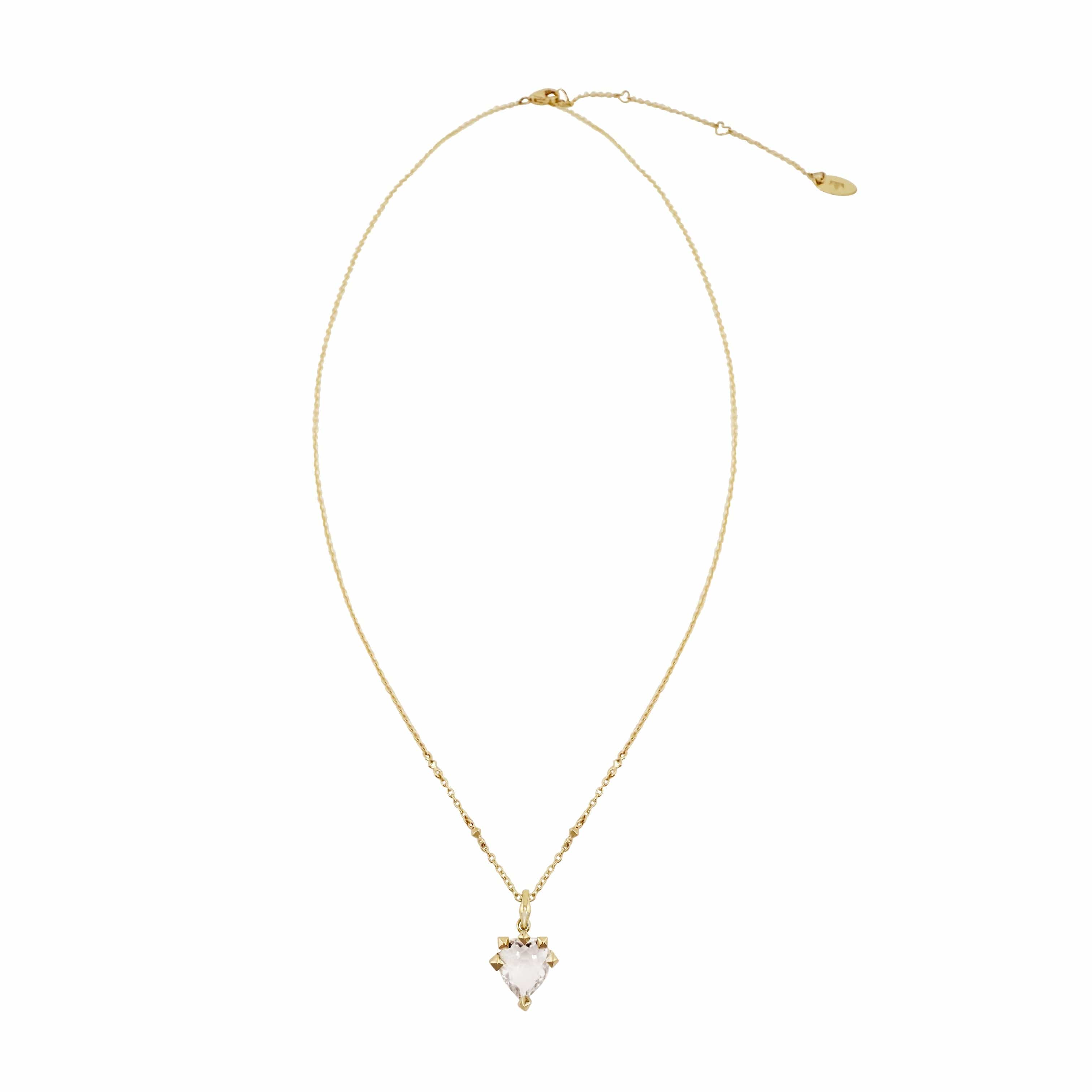 Reign Los Angeles Virasat White Topaz Heart Necklace