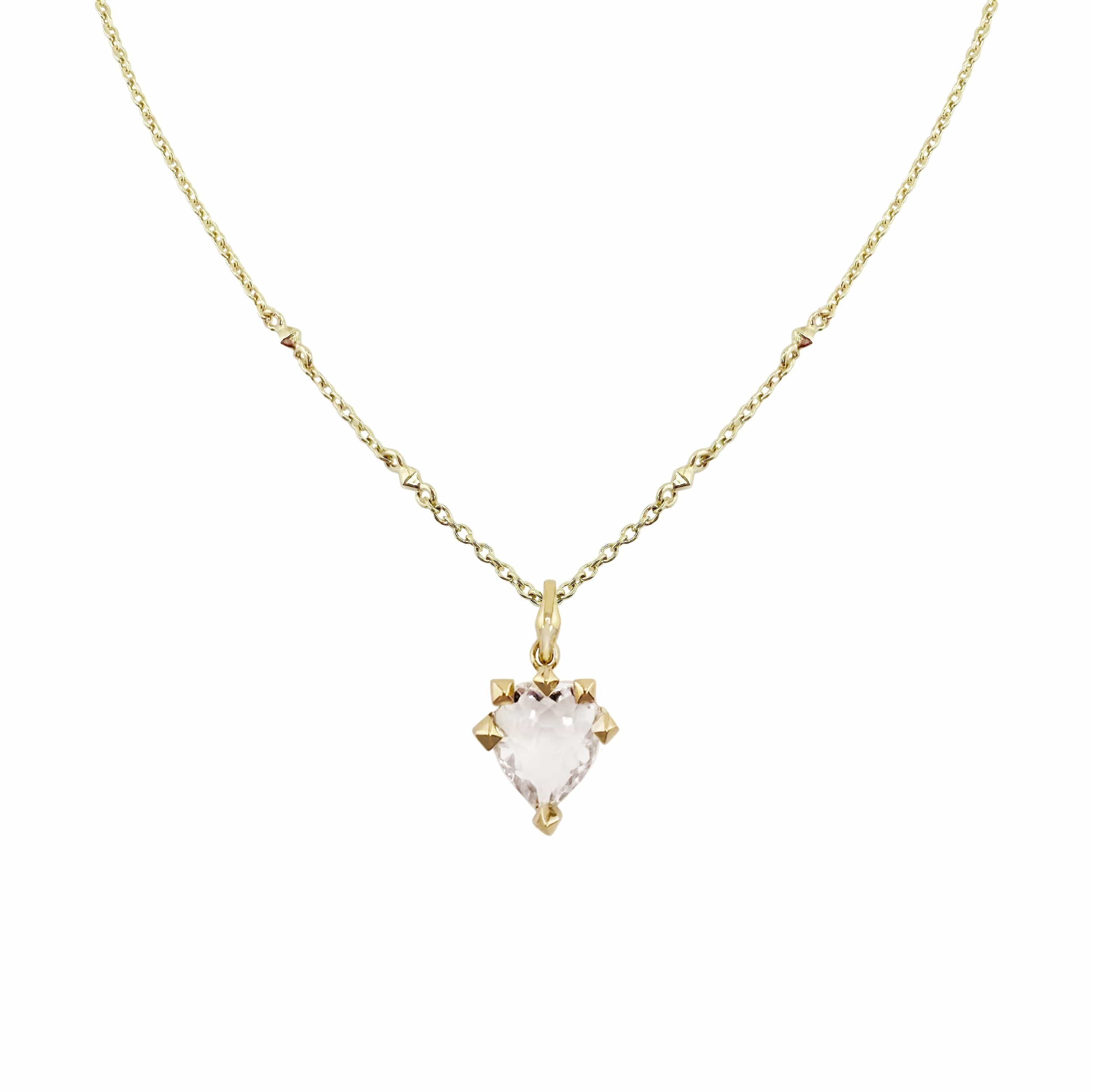 Reign Los Angeles Virasat White Topaz Heart Necklace