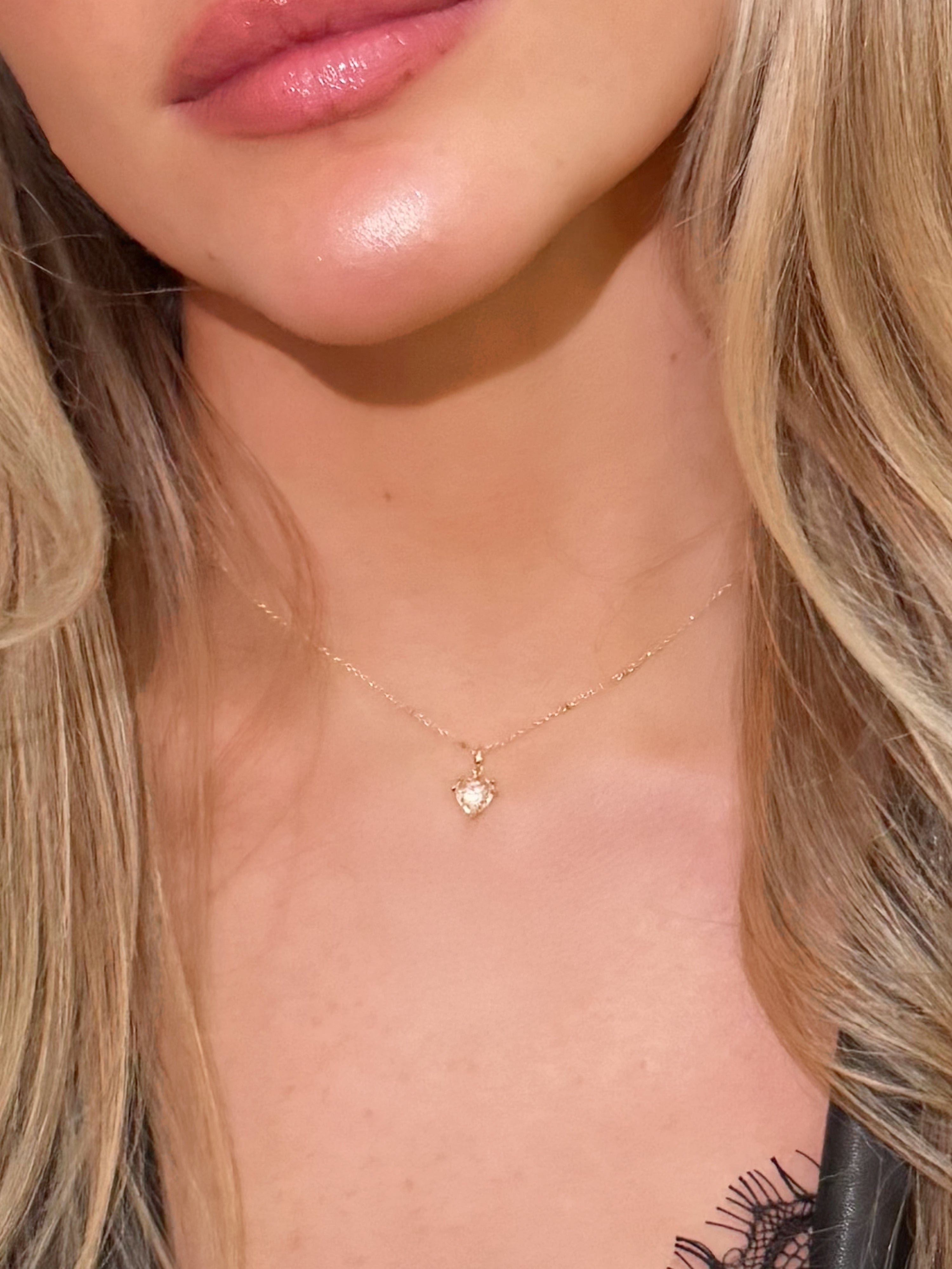 Reign Los Angeles Virasat White Topaz Heart Necklace