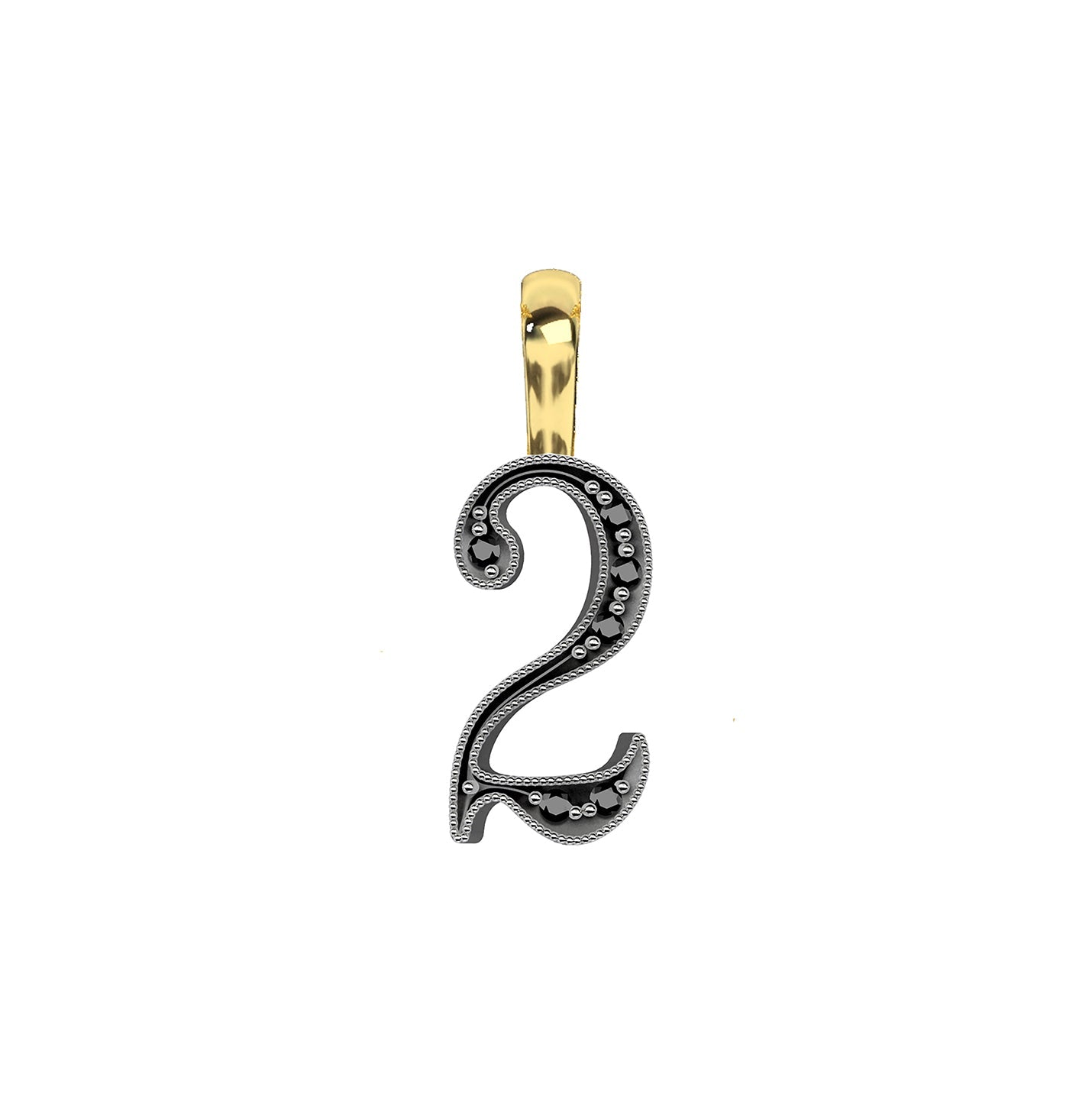 Lucky Number 2 Charm Pendant