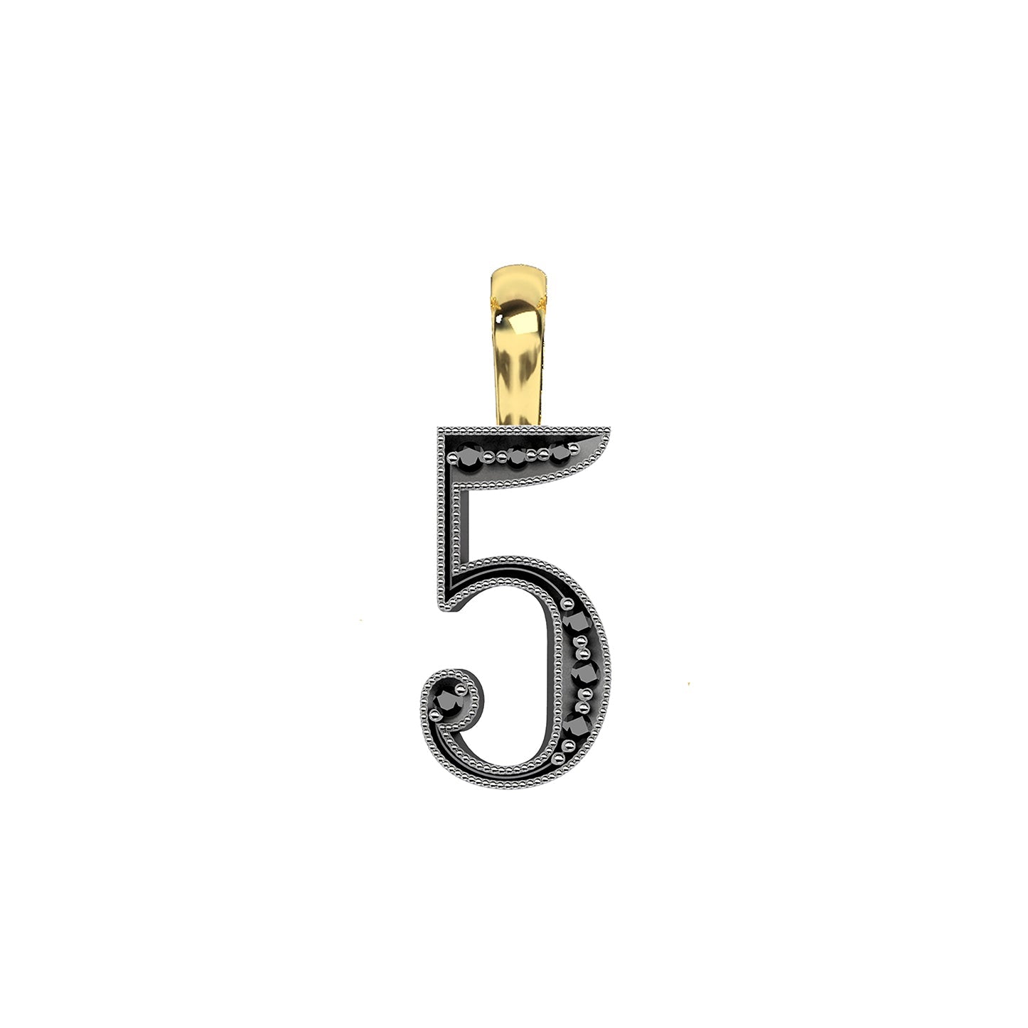 Lucky Number 5 Charm Pendant