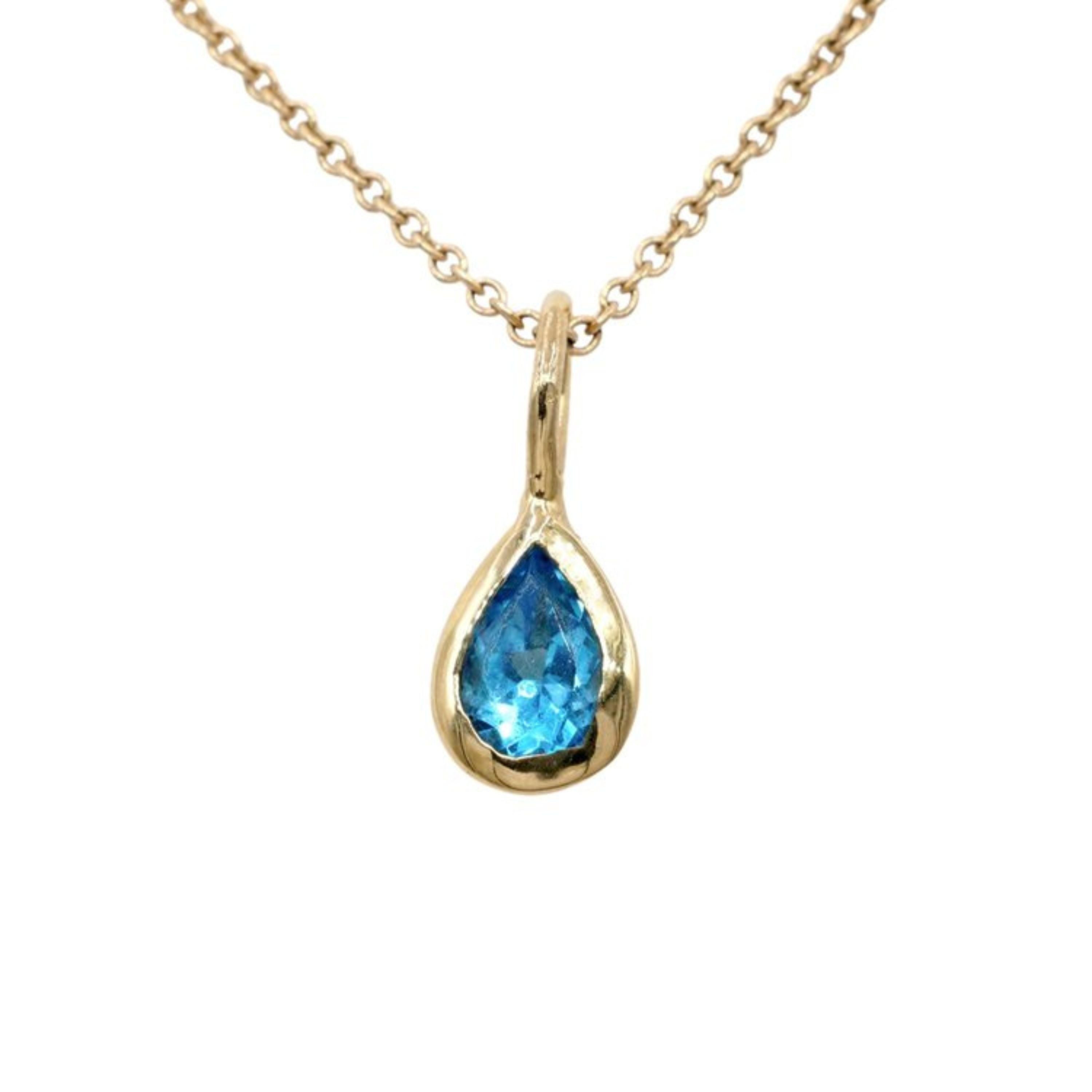 Blue Topaz Teardrop Charm